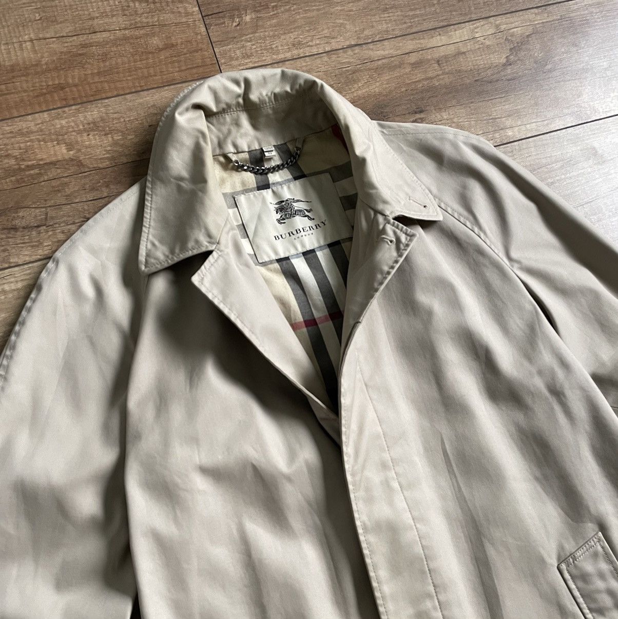 Burberry Burberry Beige Long Nova Check Trench Coat Jacket Size US L / EU 52-54 / 3 - 7 Thumbnail