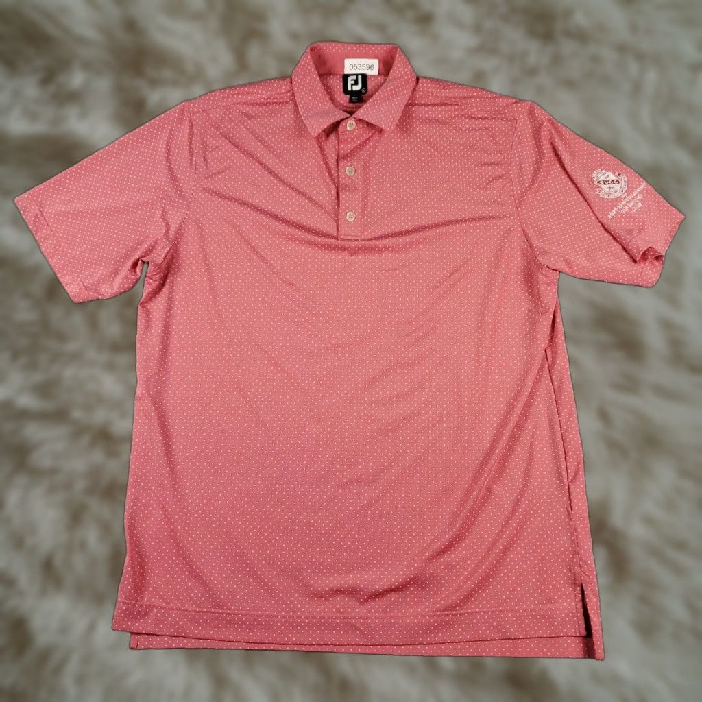 Footjoy FJ Polo Shirt Mens Large Pink Fort Lauderdale Short Sleeve Golf Polo Shirt Mens Pink FJ Polo Shirt Size US L / EU 52-54 / 3 - 1 Thumbnail