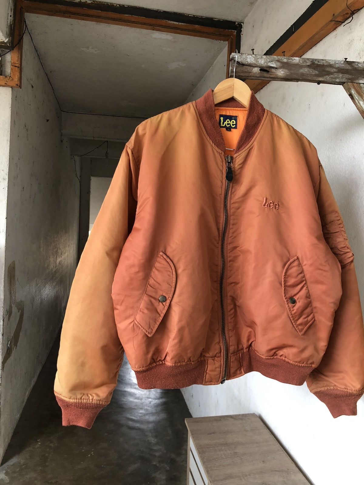 Lee Rare❗️Vintage 90s Lee Faded Colour Military Bomber Jacket Size US XL / EU 56 / 4 - 4 Thumbnail