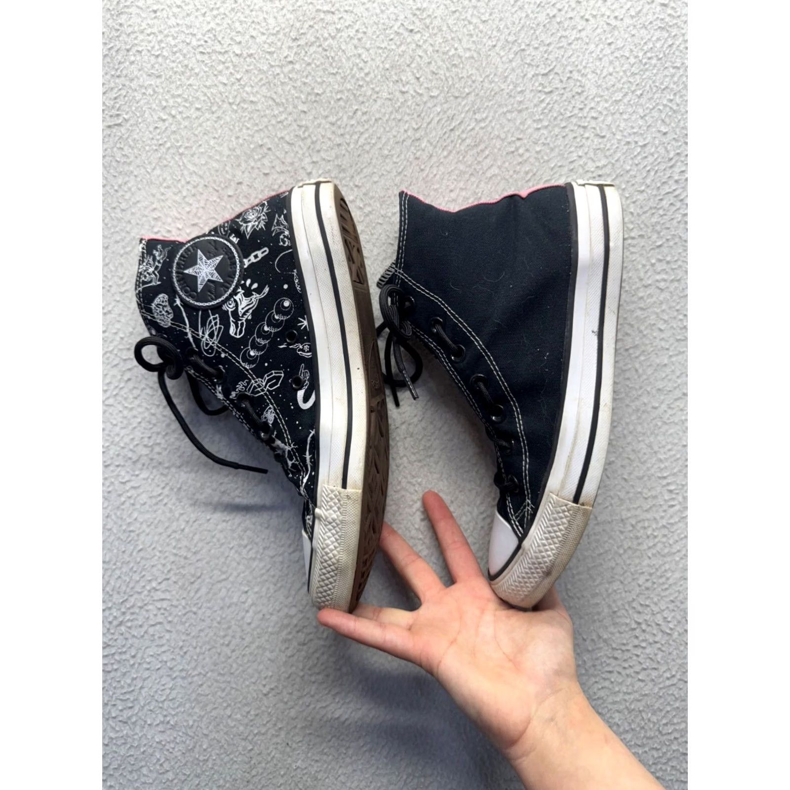 Converse Converse All Star High Top Sneaker Cosmic Print Black White Pink Accent Women's 11 Size US 8 / IT 38 - 6 Thumbnail