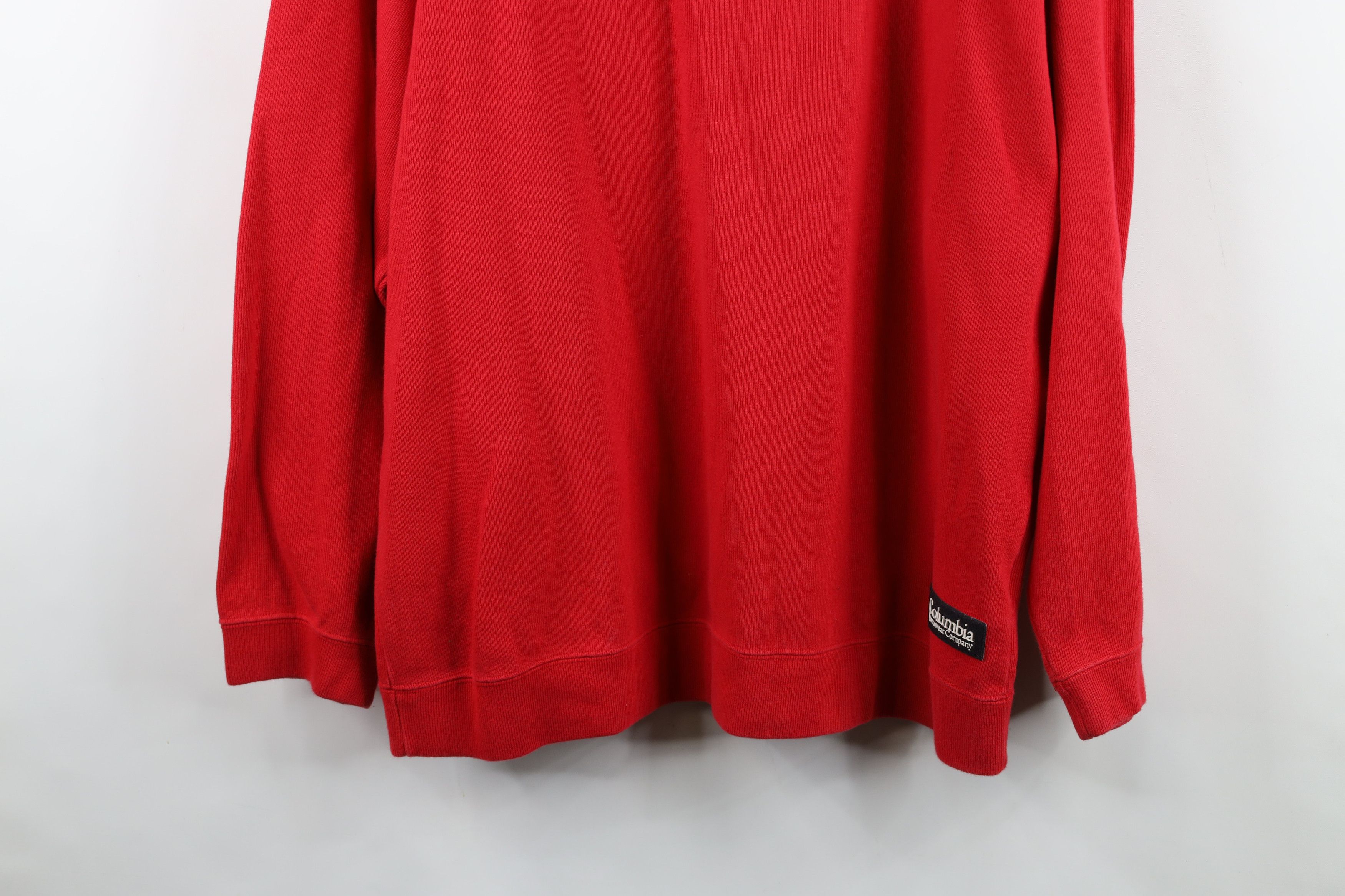 Columbia Vintage 90s Columbia Heavy Ribbed Knit Half Zip Sweater Red Size US L / EU 52-54 / 3 - 3 Thumbnail