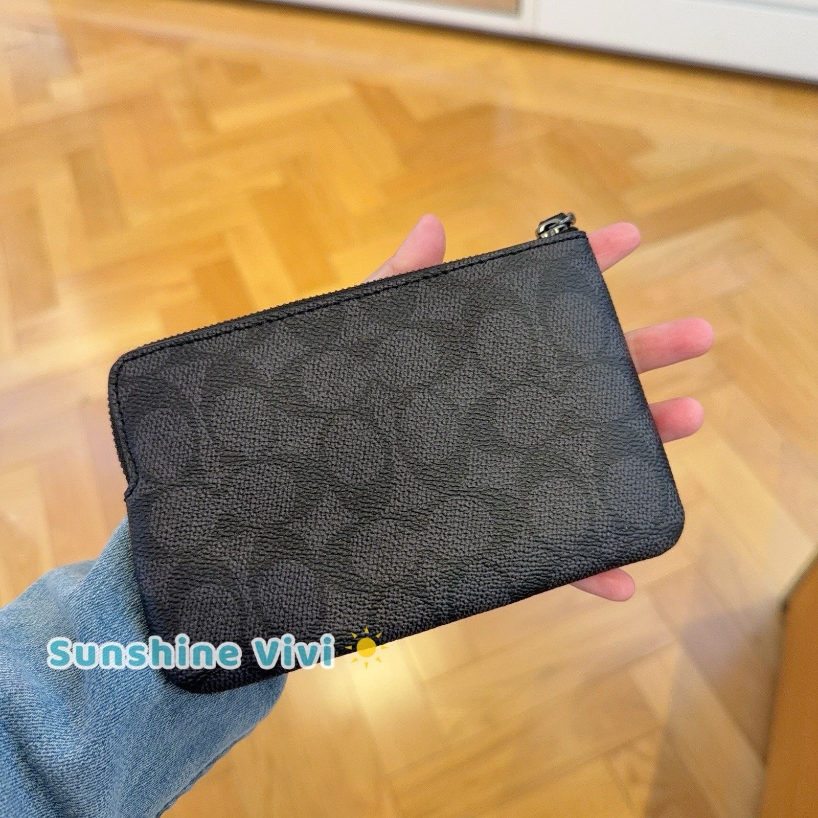 Coach NWT Coach Corner Zip Wristlet Stripe CW854 CHARCOAL/BLACK Size ONE SIZE - 2 Thumbnail