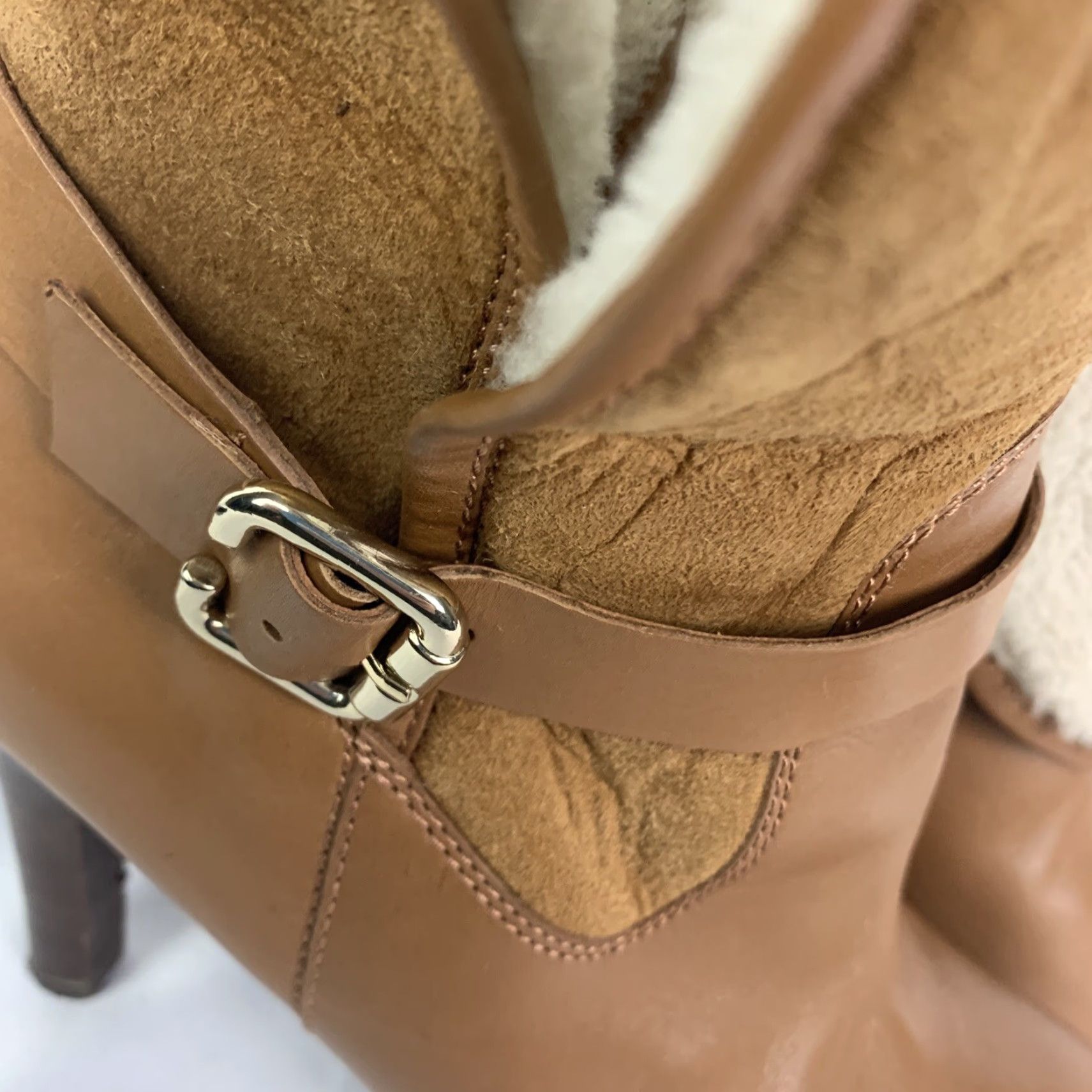 Brooks Brothers VINTAGE Brooks Brothers Women’s Bootie Brown Leather 4" Heeled Foldover Booties 8M Womens Boots Brown Leather 90s Size US 8 / IT 38 - 6 Thumbnail