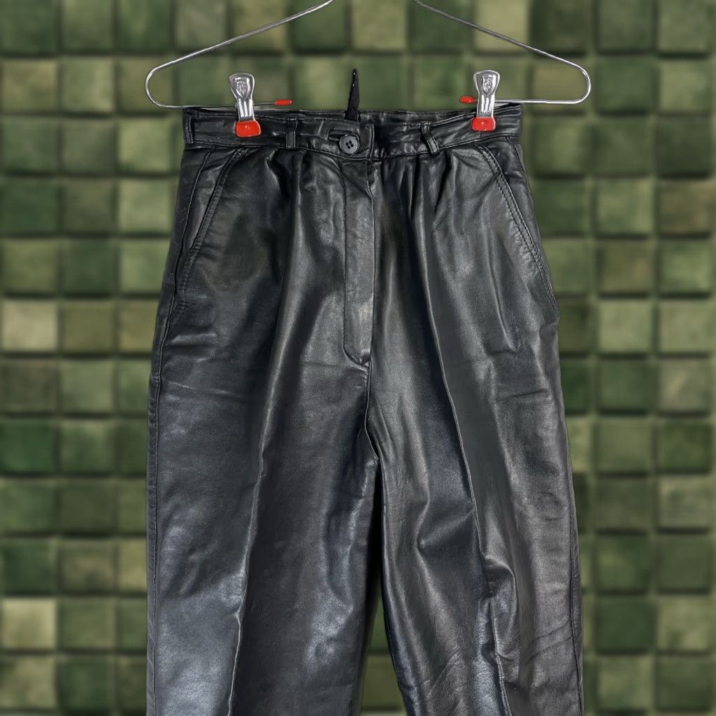 Vintage VINTAGE Leather Pants Womens 23x28 Black Germany Trousers Pleated 80s 90s Pants Women Leather Black 90s Germany Pleated Tapered 23x28 Mens Womens? Size 40" / US 18 - 1 Thumbnail