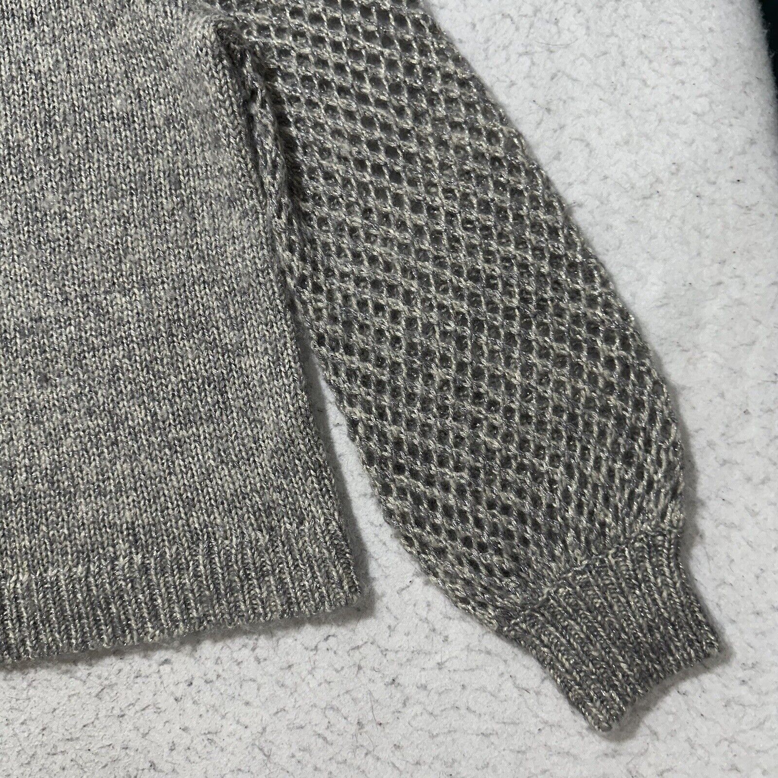 Tommy Bahama Tommy Bahama Small Wool Sweater Sparkle Open Knit Sleeve Size S / US 4 / IT 40 - 6 Thumbnail