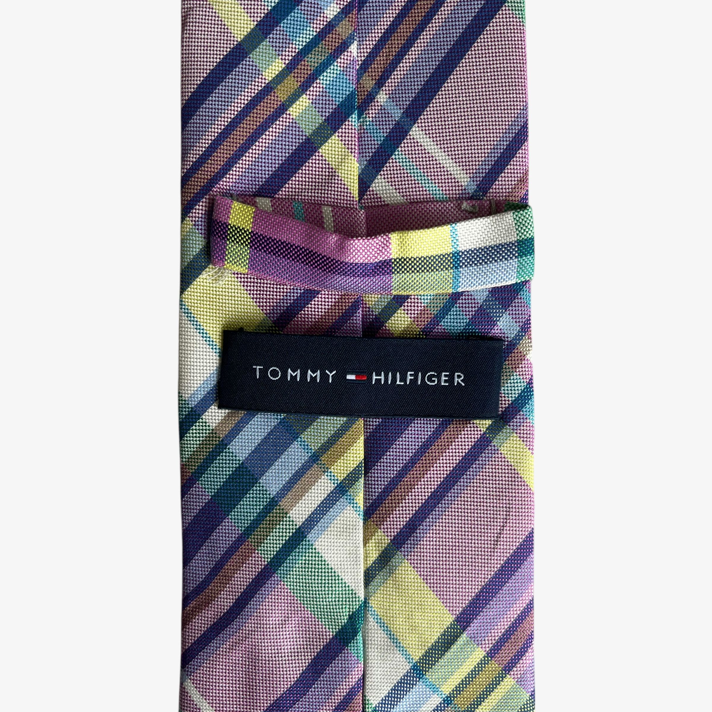 Tommy Hilfiger Vintage Y2K Tommy Hilfiger Pink Tartan Striped Silk Tie Size ONE SIZE - 2 Thumbnail
