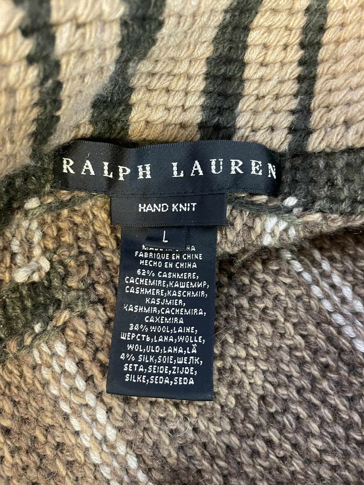 Ralph Lauren Hand Knit Cashmere Cardigan Size L / US 10 / IT 46 - 4 Thumbnail