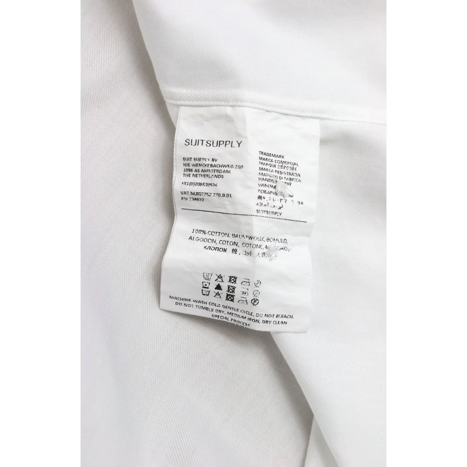 Suitsupply Suitsupply Formal Shirt Men's SMALL Button Up Cutaway Collar Formal Shirt White Slim Cotton Dress Shirt Mens Size 36R - 6 Thumbnail