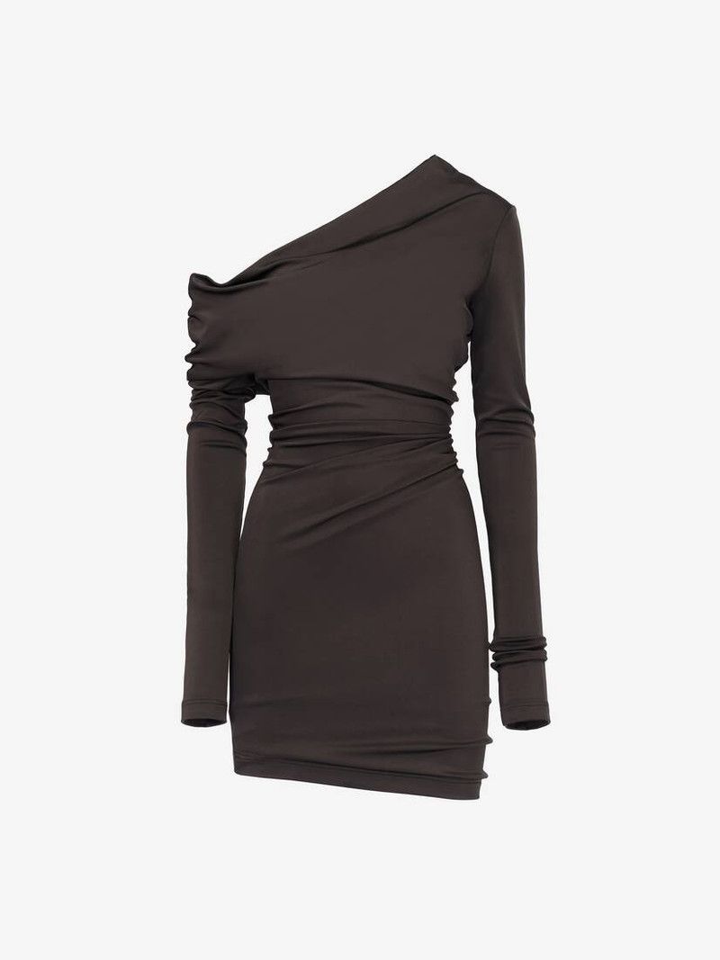o1srvl11e0326 Asymmetric Mini Dress in Black