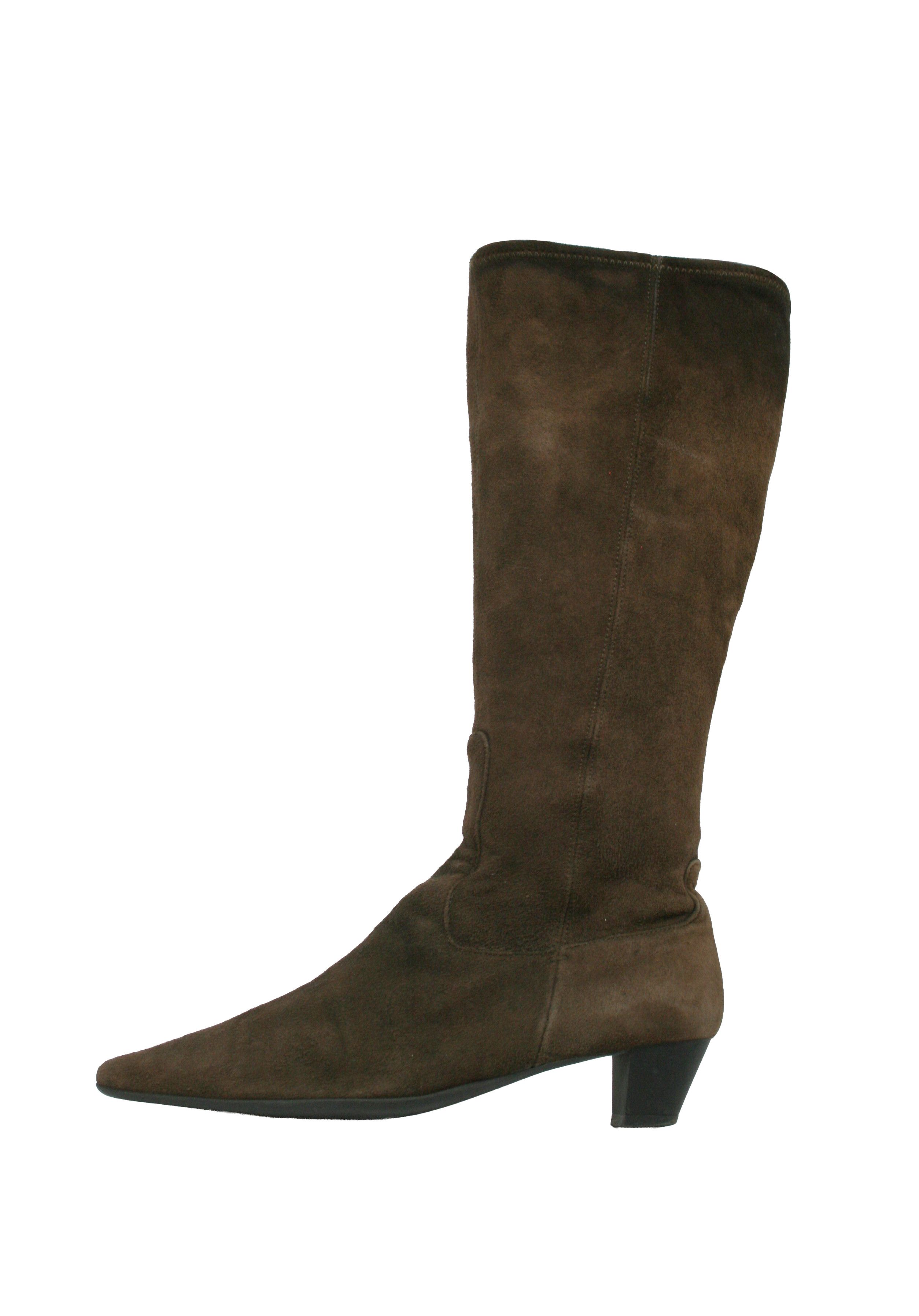 Jil Sander Raf Simons Era Suede Point Toe Knee High Biker Boots Vintage Size US 6 / IT 36 - 2 Thumbnail