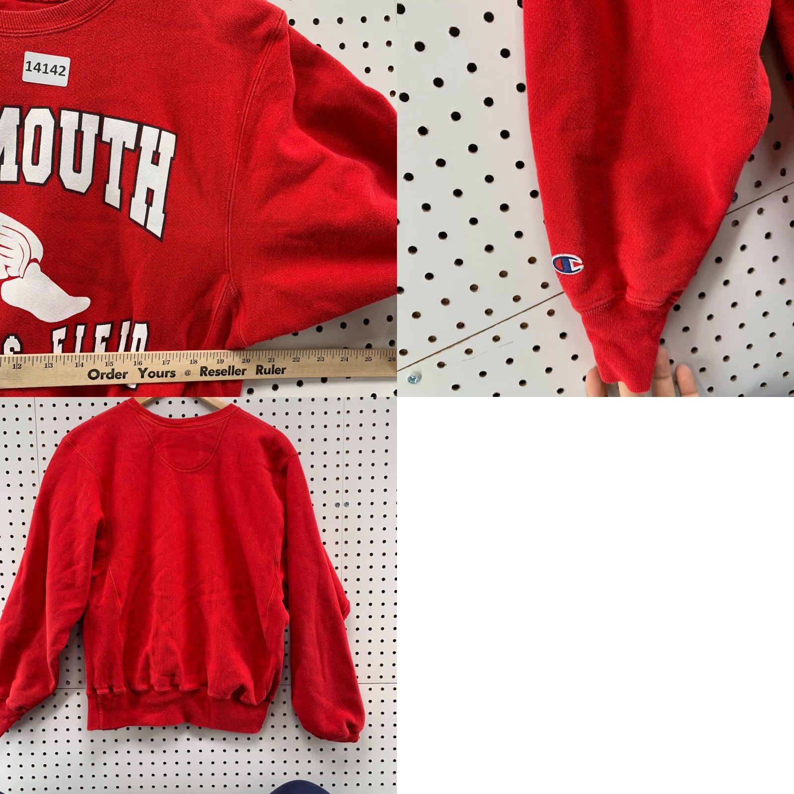 Champion VINTAGE Champion Sweatshirt Men M Crewneck Plymouth Wing Red Reverse Weave Track Size US M / EU 48-50 / 2 - 10 Thumbnail