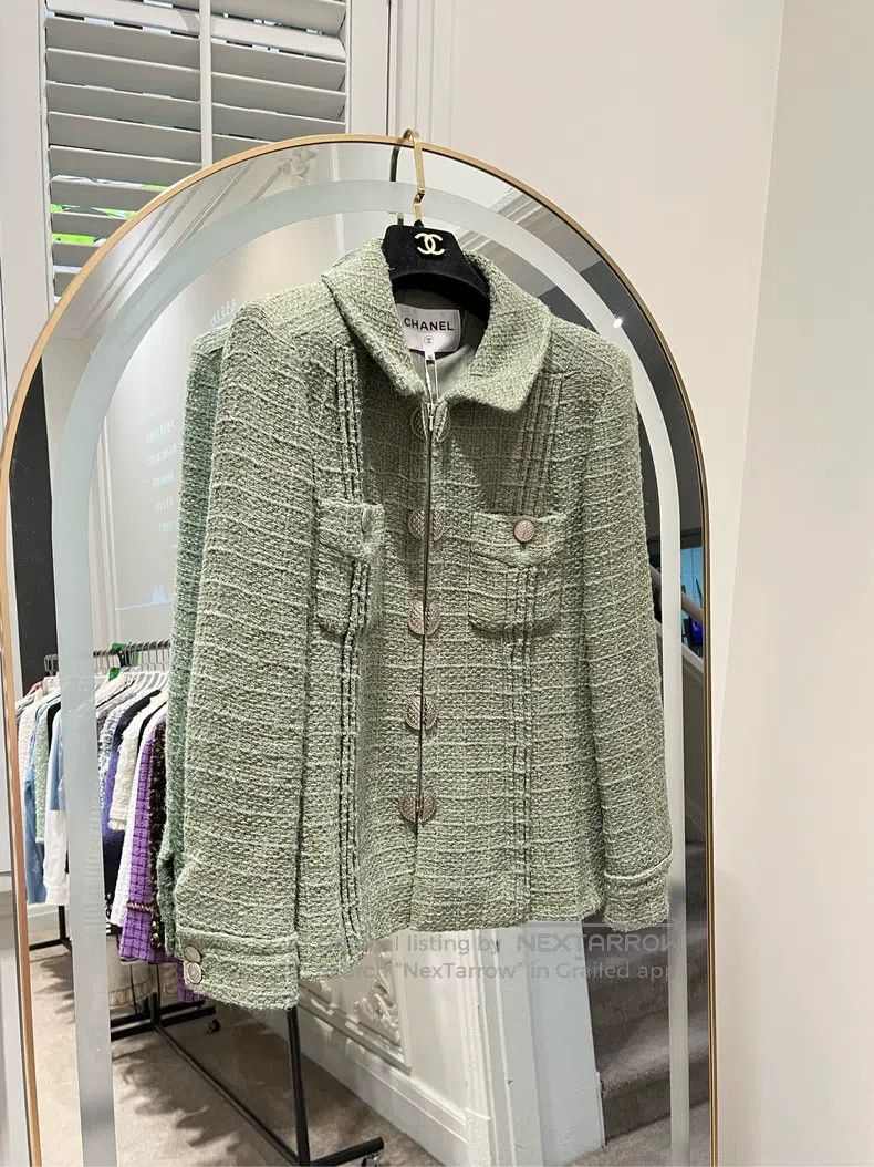 Chanel Chanel Cuban Series Green Zippered Coat Size M / US 6-8 / IT 42-44 - 1 Thumbnail