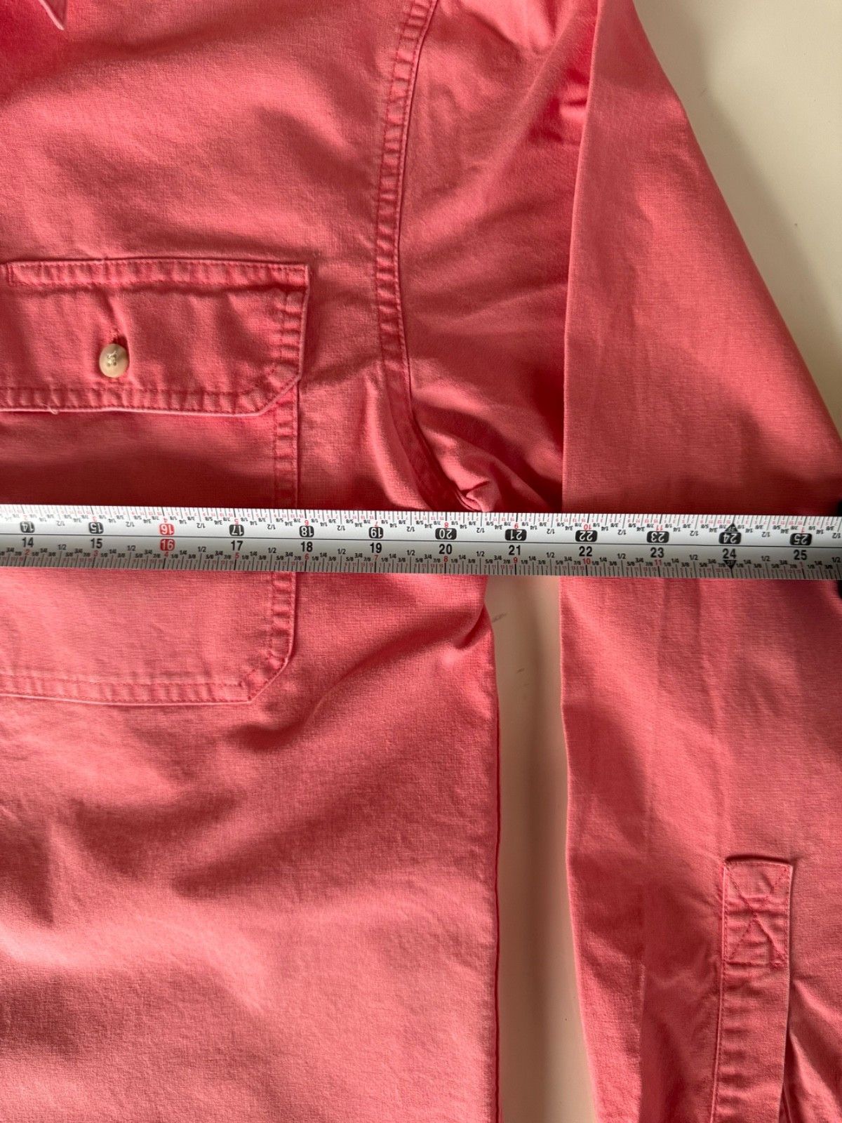 L.L. Bean LL Bean Mens Small Button Down Pink Coral Cotton Work Shirt Size US S / EU 44-46 / 1 - 6 Thumbnail