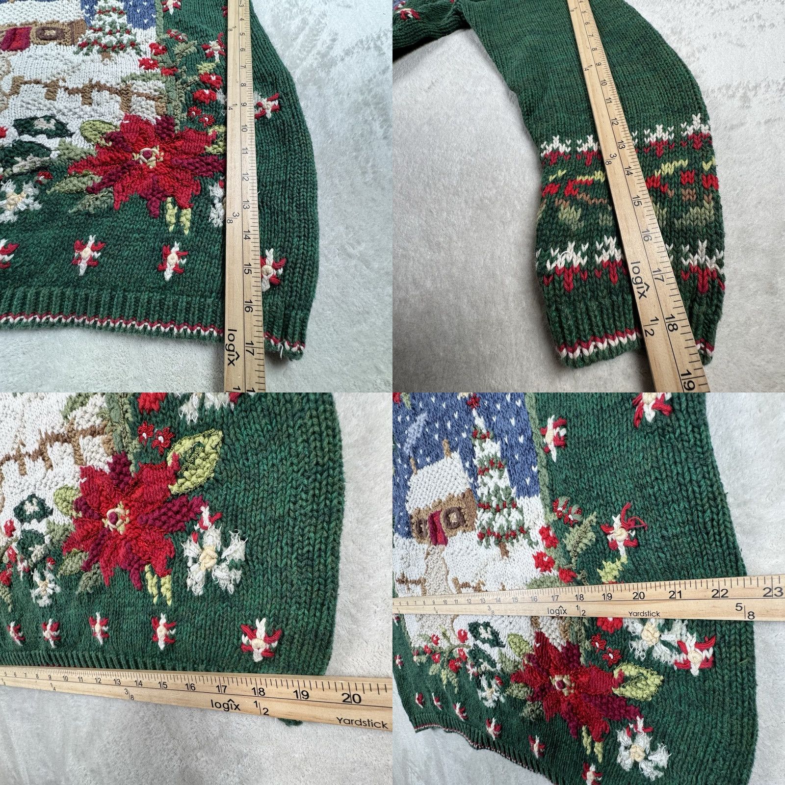 Vintage VINTAGE Tiara International Ugly Christmas Sweater Tree XL Green Embroidered Size XL / US 12-14 / IT 48-50 - 8 Thumbnail