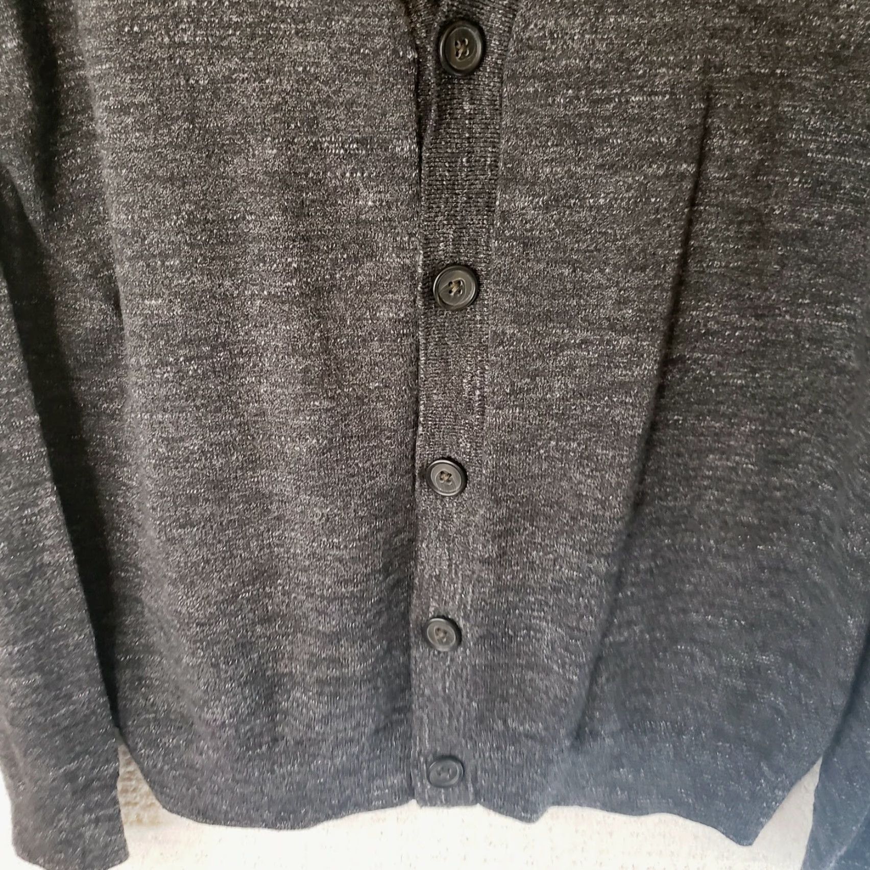 Banana Republic Banana Republic Men's Cardigan Sweater V-Neck L Charcoal Gray Cotton Pockets Knit Size US L / EU 52-54 / 3 - 6 Thumbnail