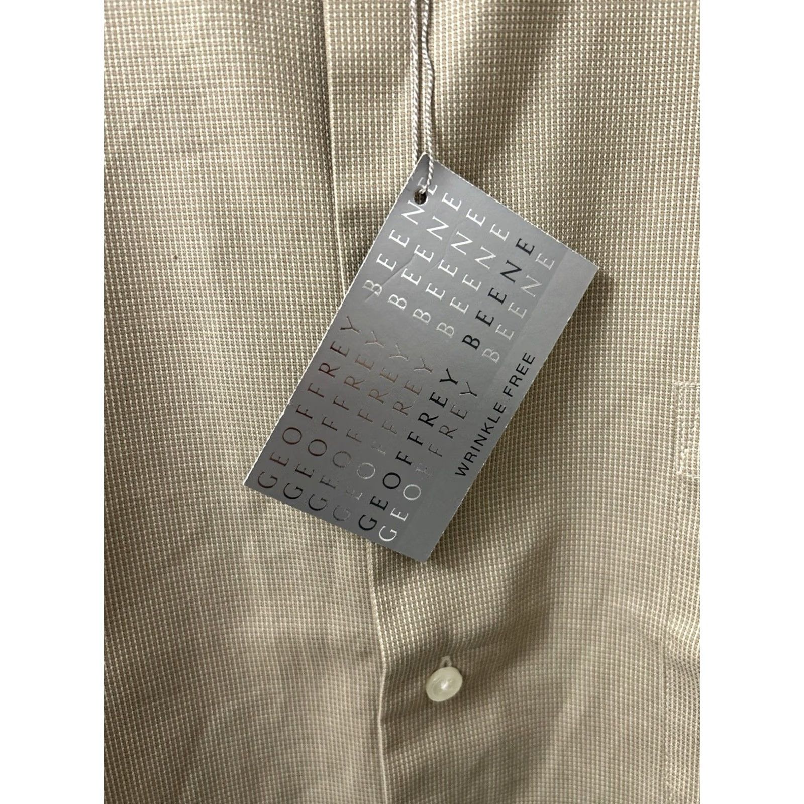 Geoffrey Beene Geoffrey Beene Dress Shirt Mens 17 32/33 Brown L/S Button Up Wrinkle Free Regular Collar Point Pocket Navy? Brown Size 46R - 5 Thumbnail
