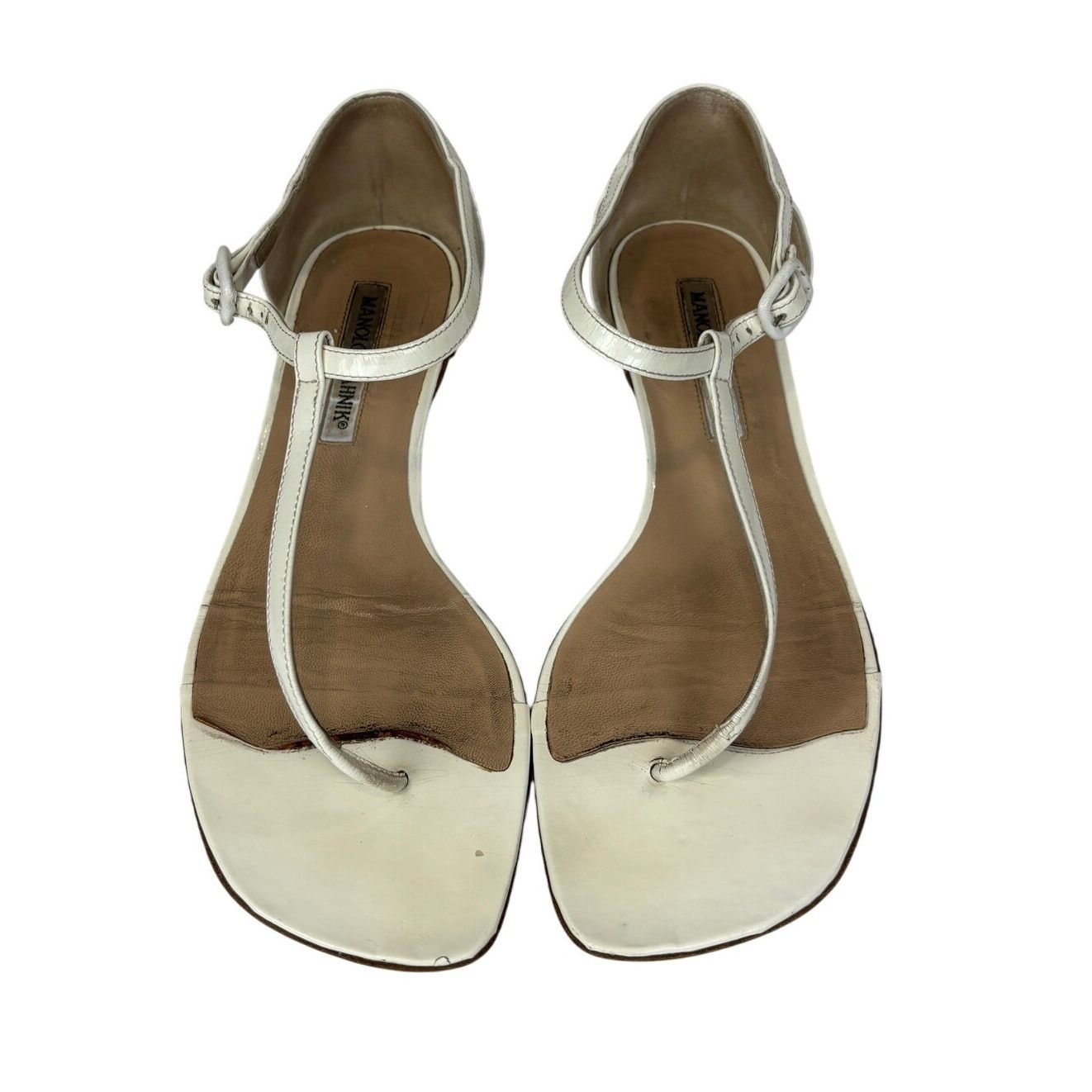 Manolo Blahnik Thong Strapback Sandals Women's 36.5 / US 6.5