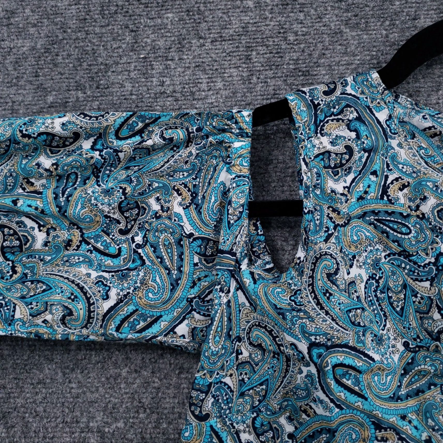 Michael Kors Michael Kors Paisley Cold Shoulder Dress Womens XL Blue Cotton Long Sleeve Mini Dress Size XL / US 12-14 / IT 48-50 - 3 Thumbnail