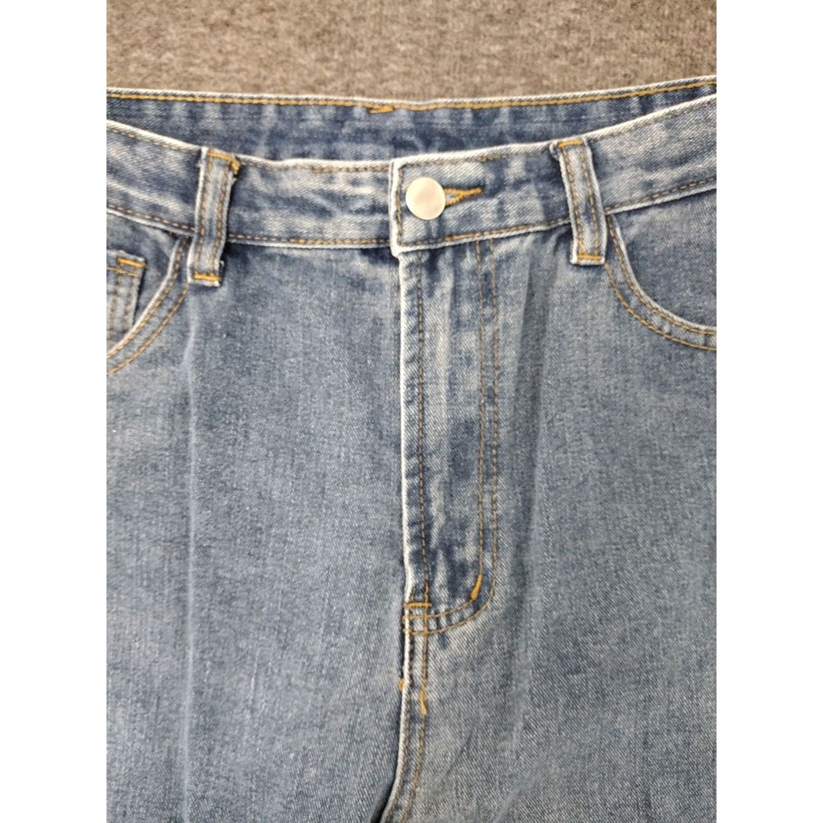 Vintage Jeans Blue Stone Wash Distressed High Rise Mom Jeans Womens L Size 30W 32IN Inseam 5-Pocket Denim Slim Size 36" / US 14 / IT 50 - 3 Thumbnail