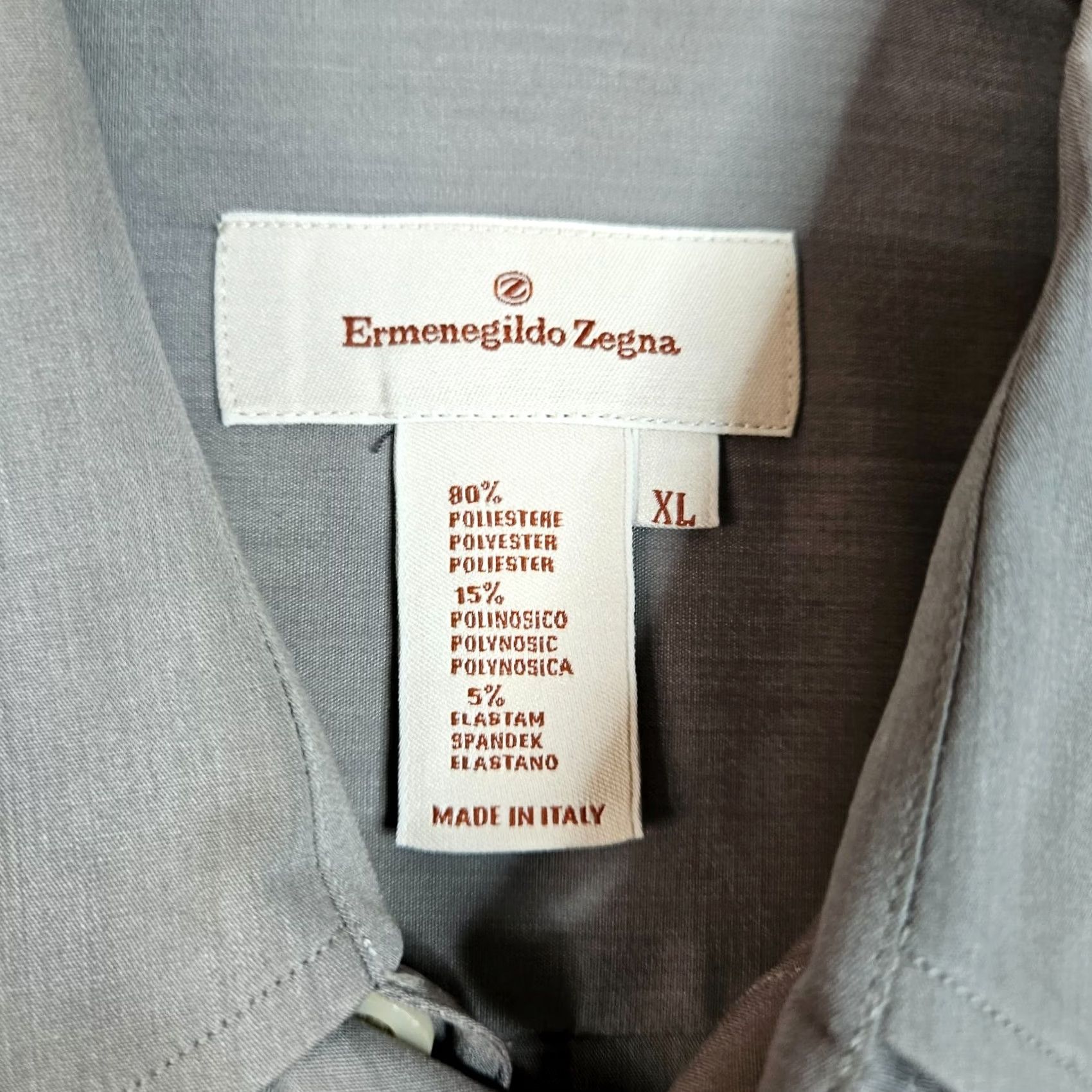 Ermenegildo Zegna VINTAGE Ermenegildo Zegna Shirt XL Button-Up Gray Solid Long Sleeve Mens Size US XL / EU 56 / 4 - 5 Thumbnail