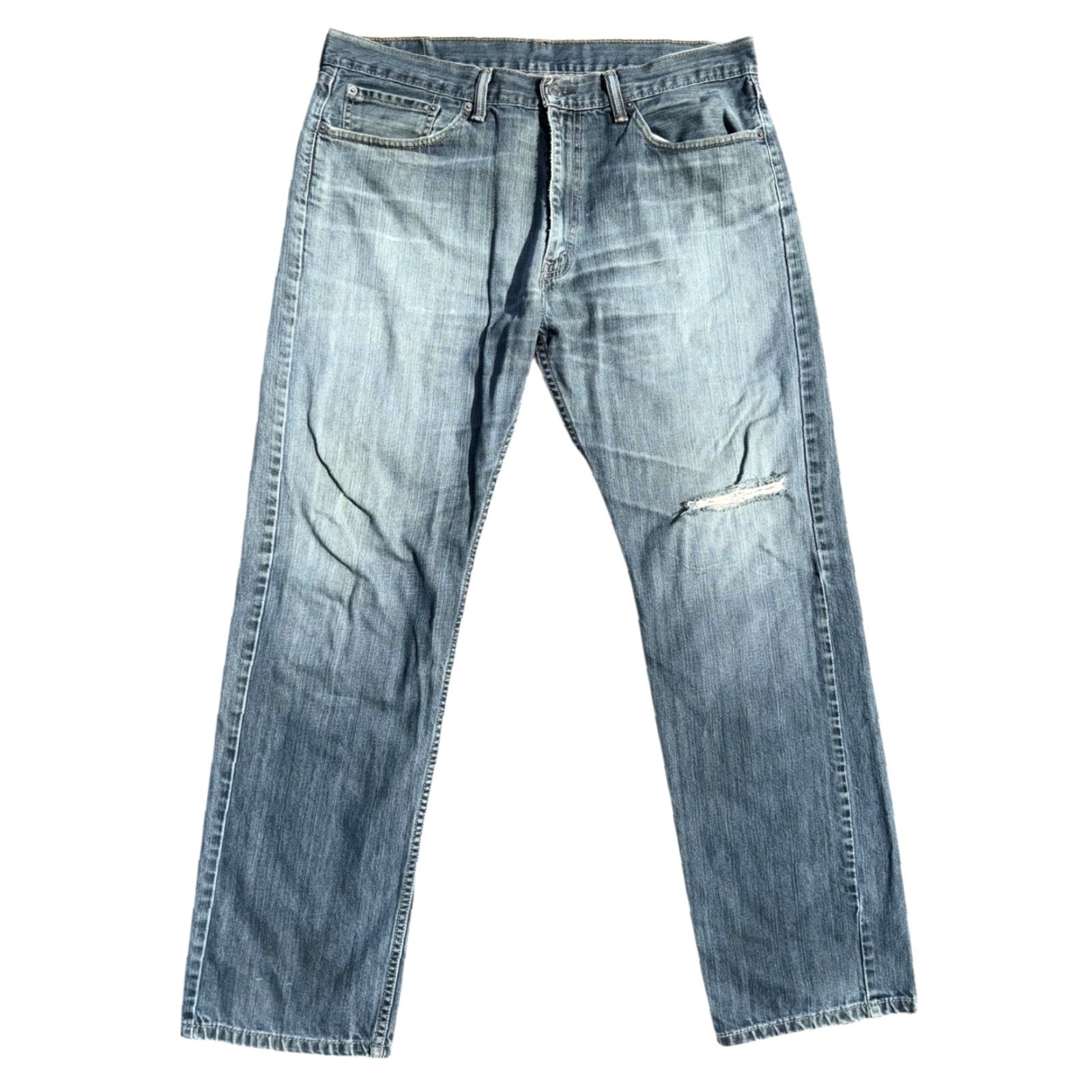 Levi's VINTAGE Levi's 505 Jeans Distressed Grunge Denim Men 36x32 Blue Straight 32in Inseam Mens Size US 36 / EU 52 - 2 Thumbnail