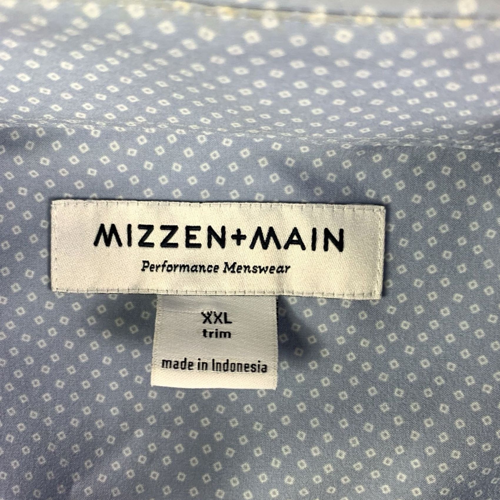 Mizzen+Main Mizzen+Main Shirt Mens 2XL Blue Performance trim Polka Dot Button Size US XXL / EU 58 / 5 - 3 Thumbnail