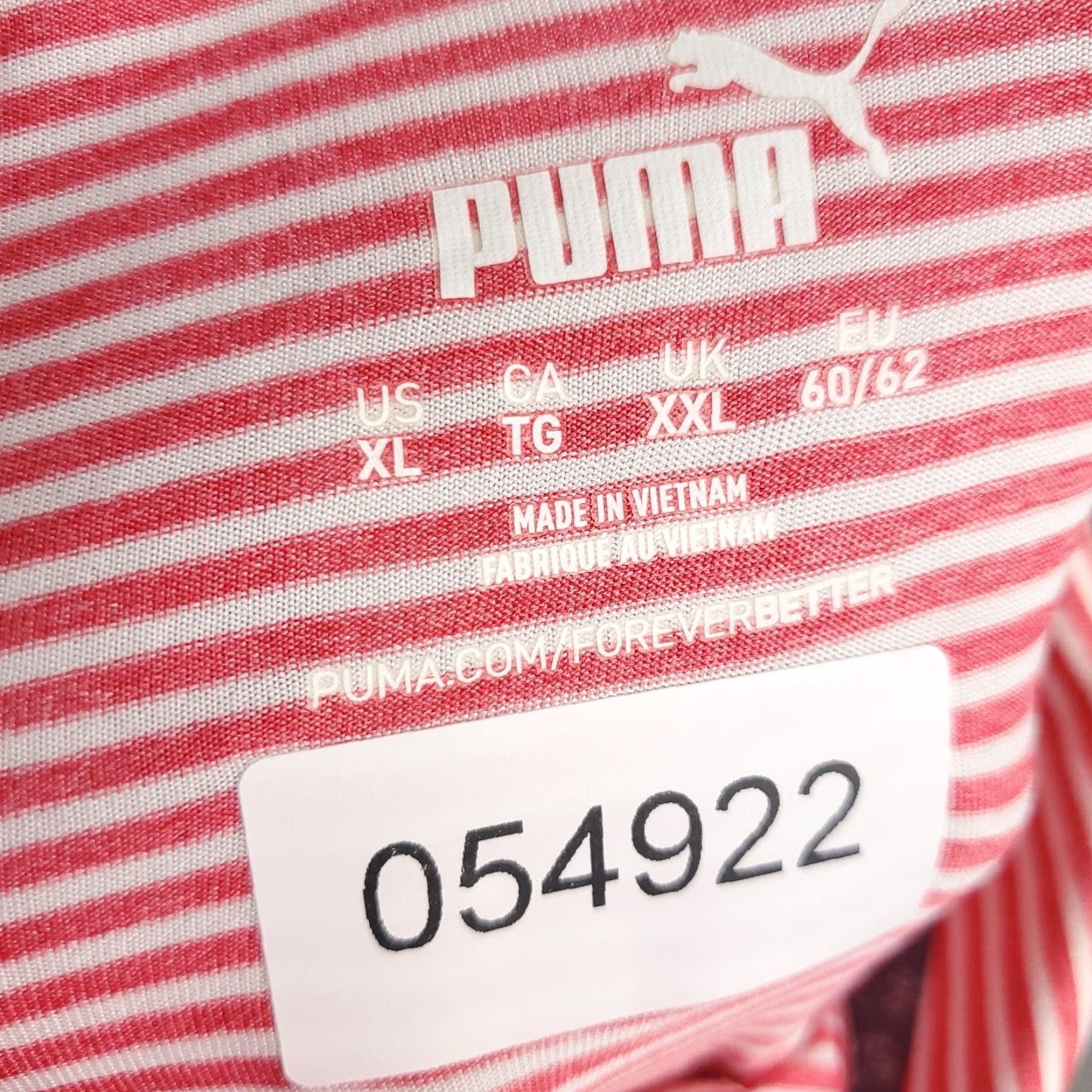 Puma PUMA Polo Shirt Mens XL Size Pink Striped Short Sleeve Casual Size US XL / EU 56 / 4 - 8 Thumbnail