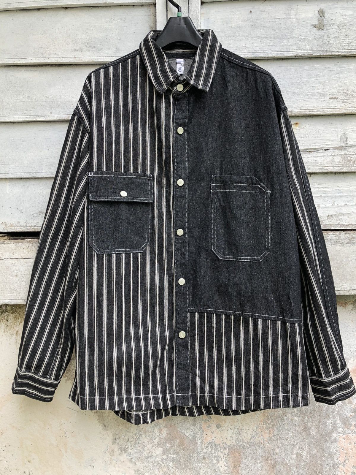 Japanese Brand Homen Homen 2 Tones Denim Walker Jacket Size US XL / EU 56 / 4 - 1 Thumbnail