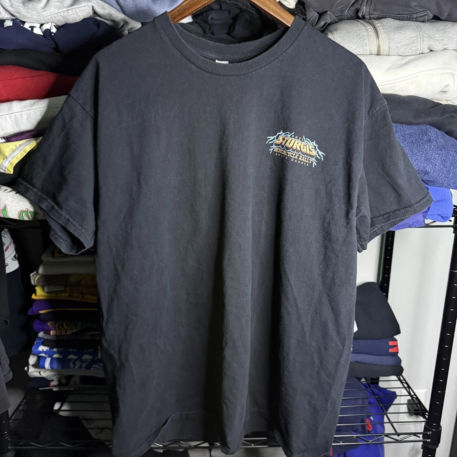 Designer Vintage Lightning Sturgis Moto Rally T-shirt Size US XL / EU 56 / 4 - 3 Thumbnail