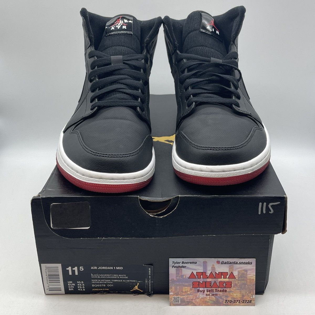 Jordan Brand Air Jordan 1 mid bred Size US 11.5 / EU 44-45 - 2 Thumbnail