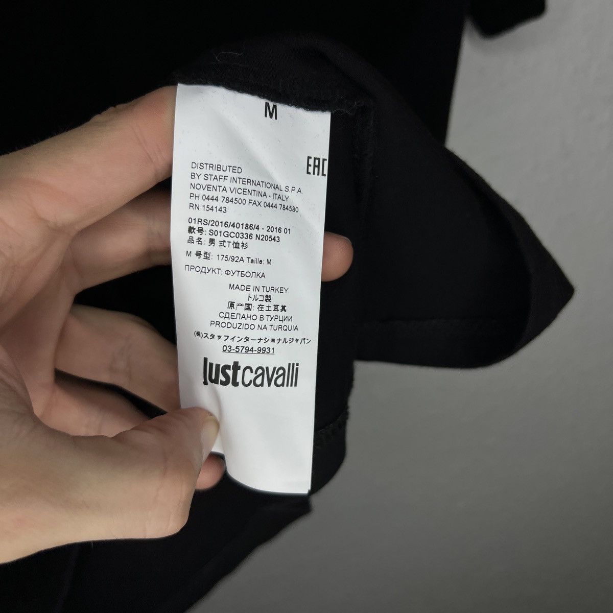 Just Cavalli × Roberto Cavalli Roberto Cavalli Just Cavalli Tshirt Tee Tonal Logo Allblack Size US M / EU 48-50 / 2 - 6 Thumbnail