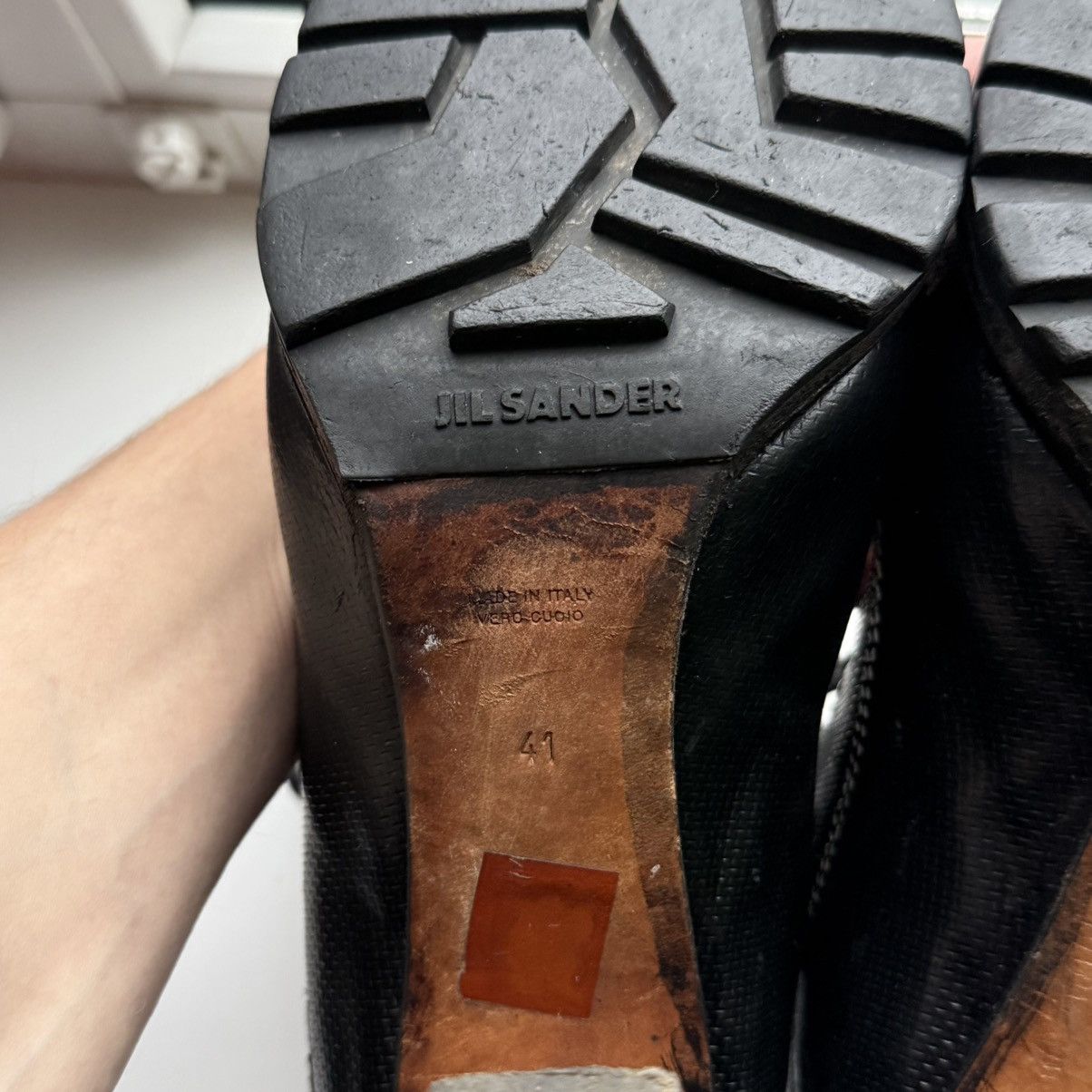 Jil Sander 📌Vintage Jil Sander Leather Avant-Garde Lace-up Heeled Boots Size US 11 / IT 41 - 14 Thumbnail