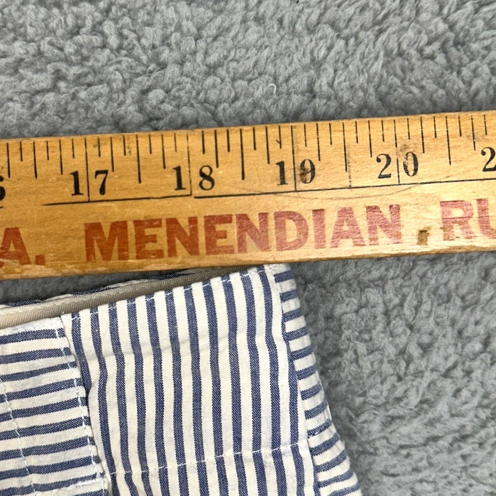 Vintage B. Draddy Shorts Blue White Striped Flat Front 38 Regular Cotton Spandex Beach Summer Casual Mens Size US 38 / EU 54 - 7 Thumbnail