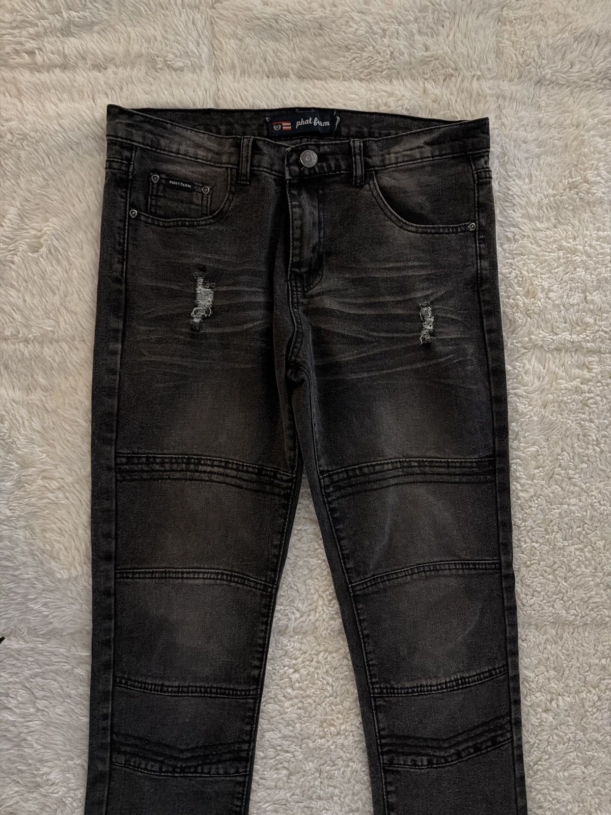 Phat Farm black phat farm denim/padded knees Size US 30 / EU 46 - 1 Thumbnail