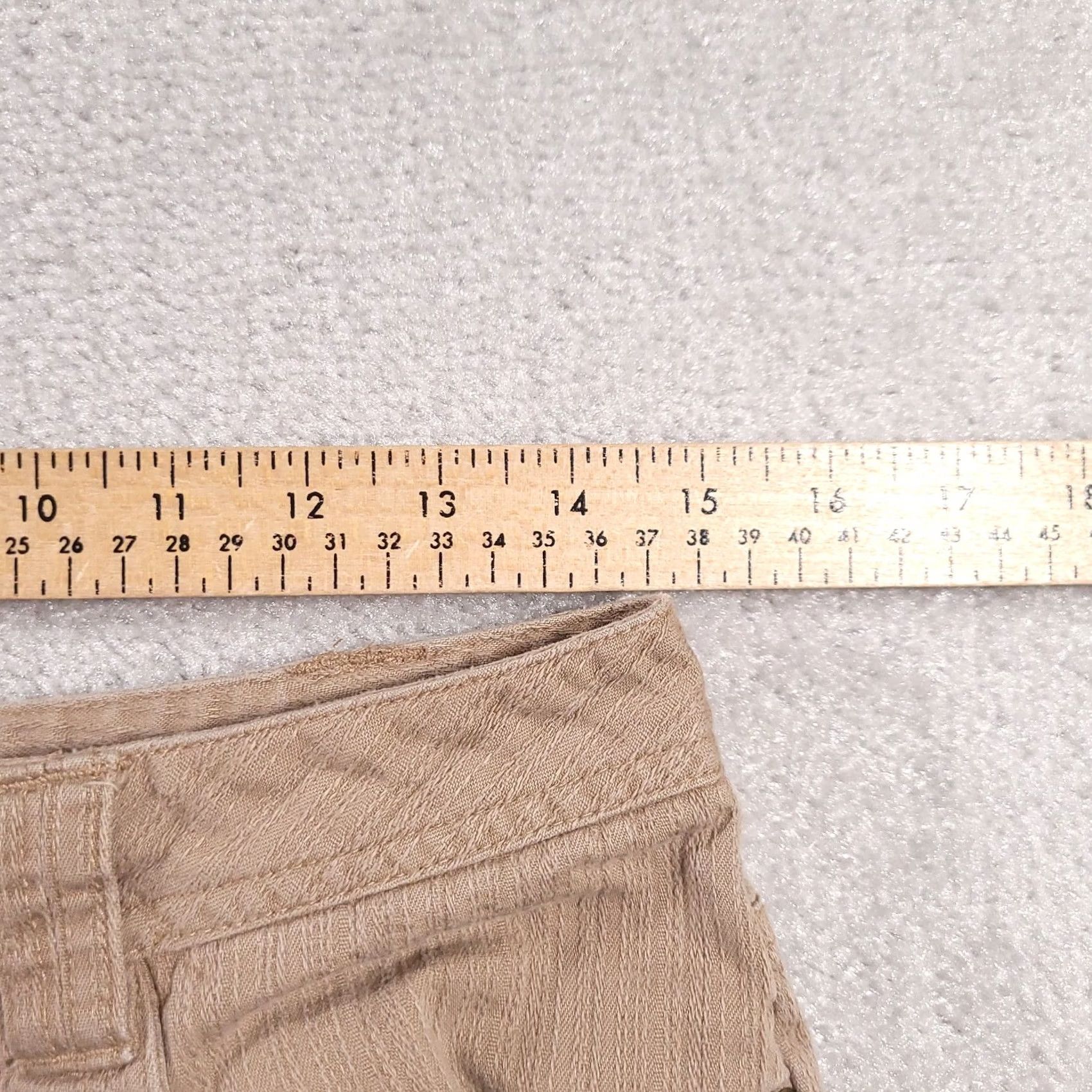 Vintage Relativity Womens Capri Pants Beige Cotton Cropped Trouser Size 6P Casual Size 28" / US 6 / IT 42 - 4 Thumbnail