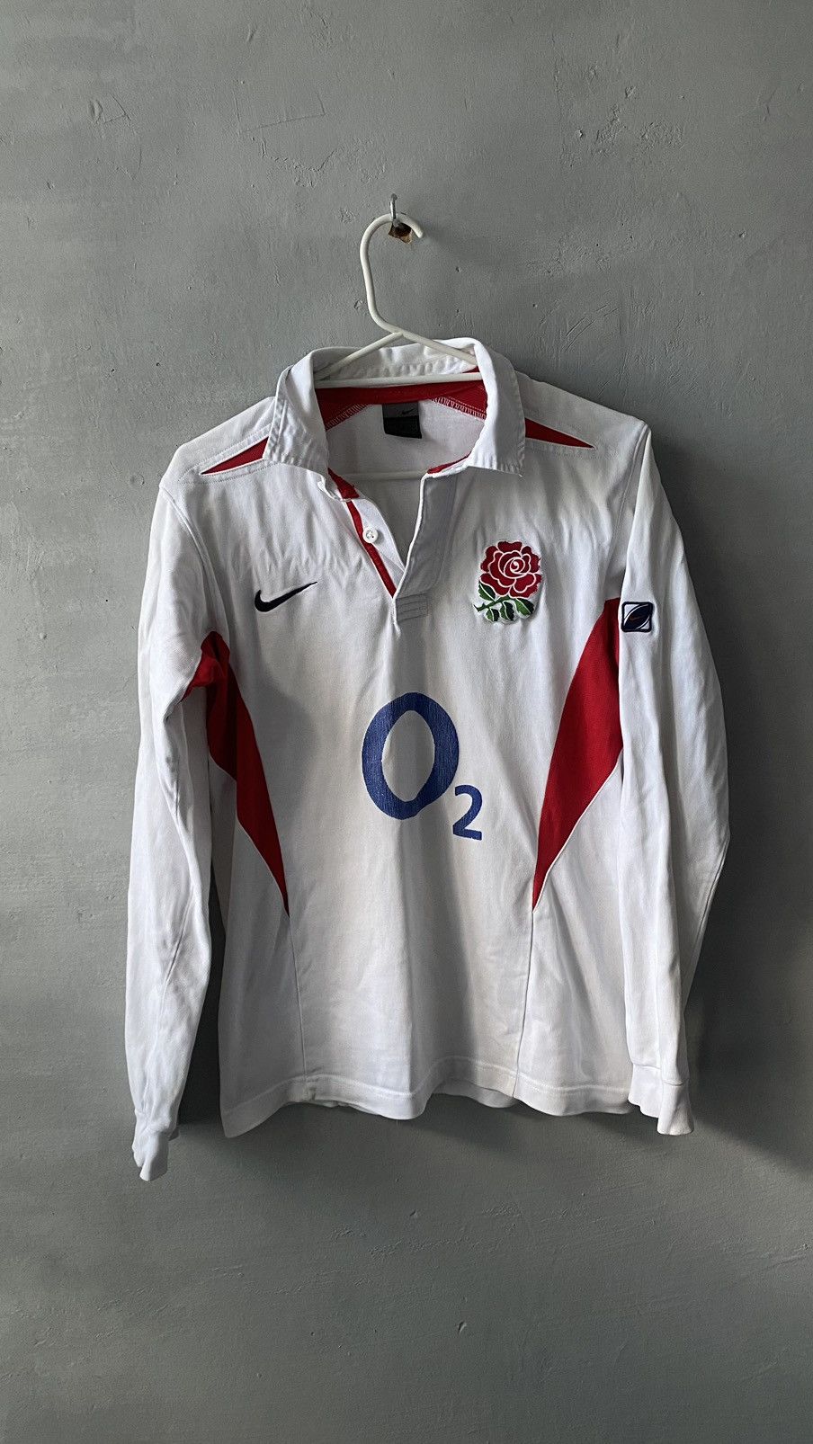 Vintage Nike O2 England long sleeve Rugby jersey size S