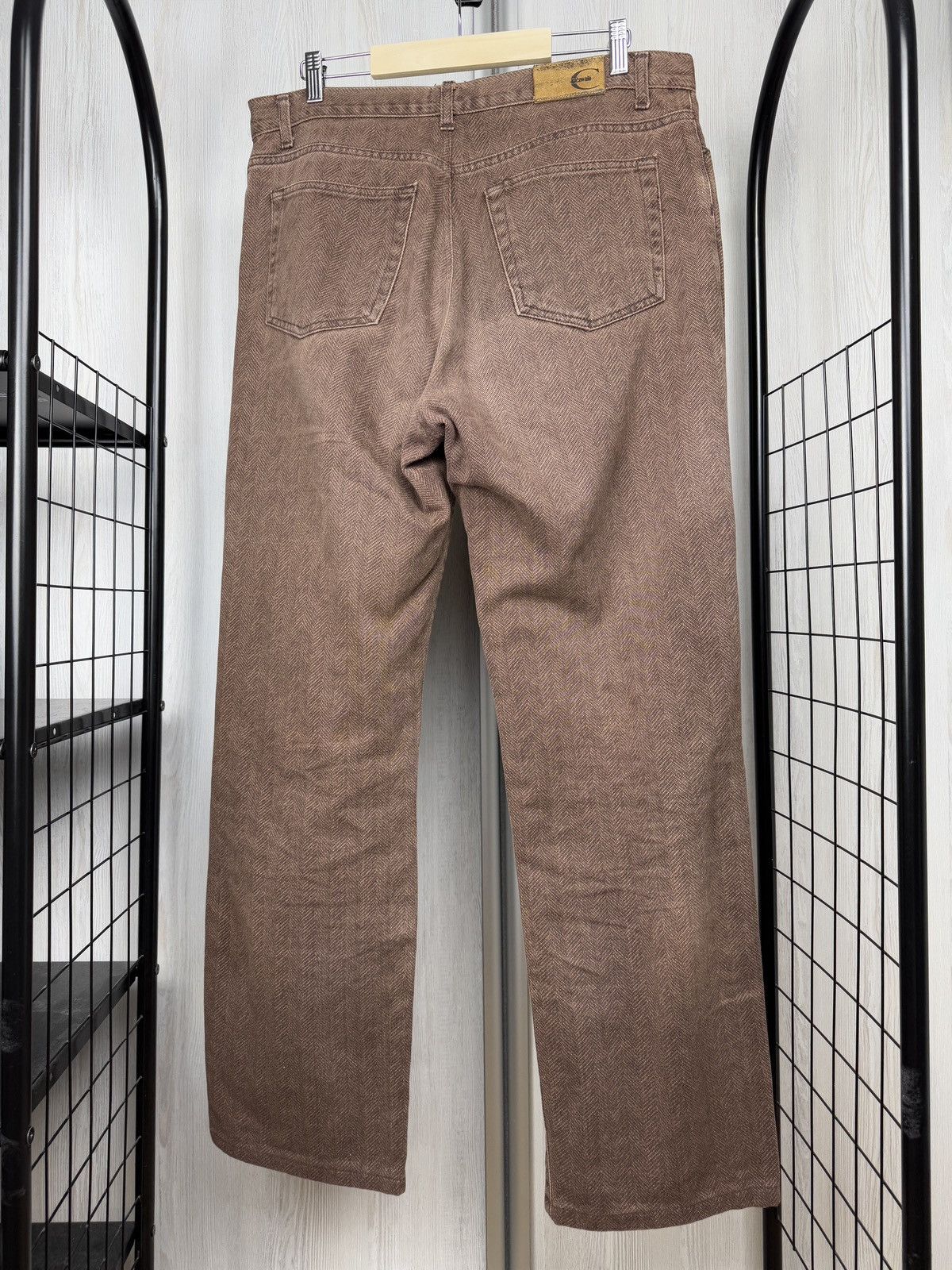 Just Cavalli Just Cavalli Herringbone Cotton Brown Denim Pants Size US 36 / EU 52 - 7 Thumbnail