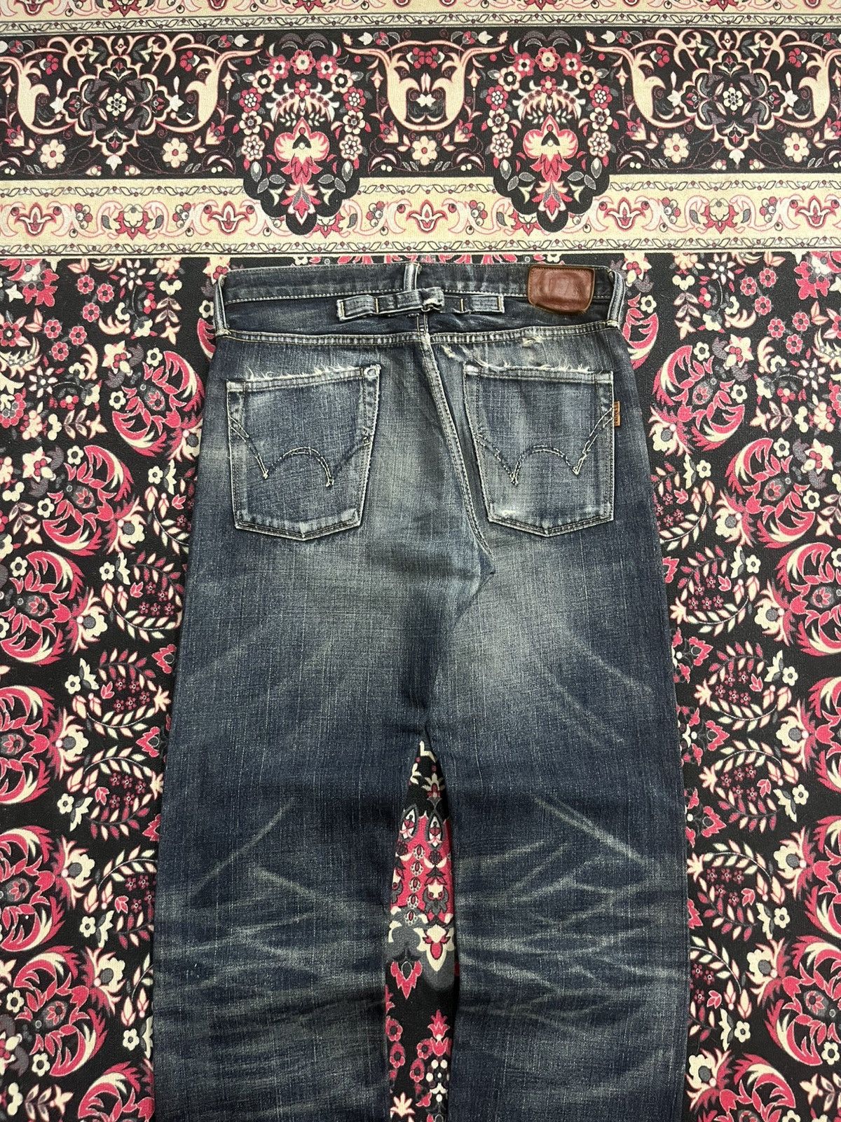 Edwin ⚡️Selvedge⚡️Vintage Edwin 505Z Buckle Back Blue Washed Jeans Size US 29 - 7 Thumbnail
