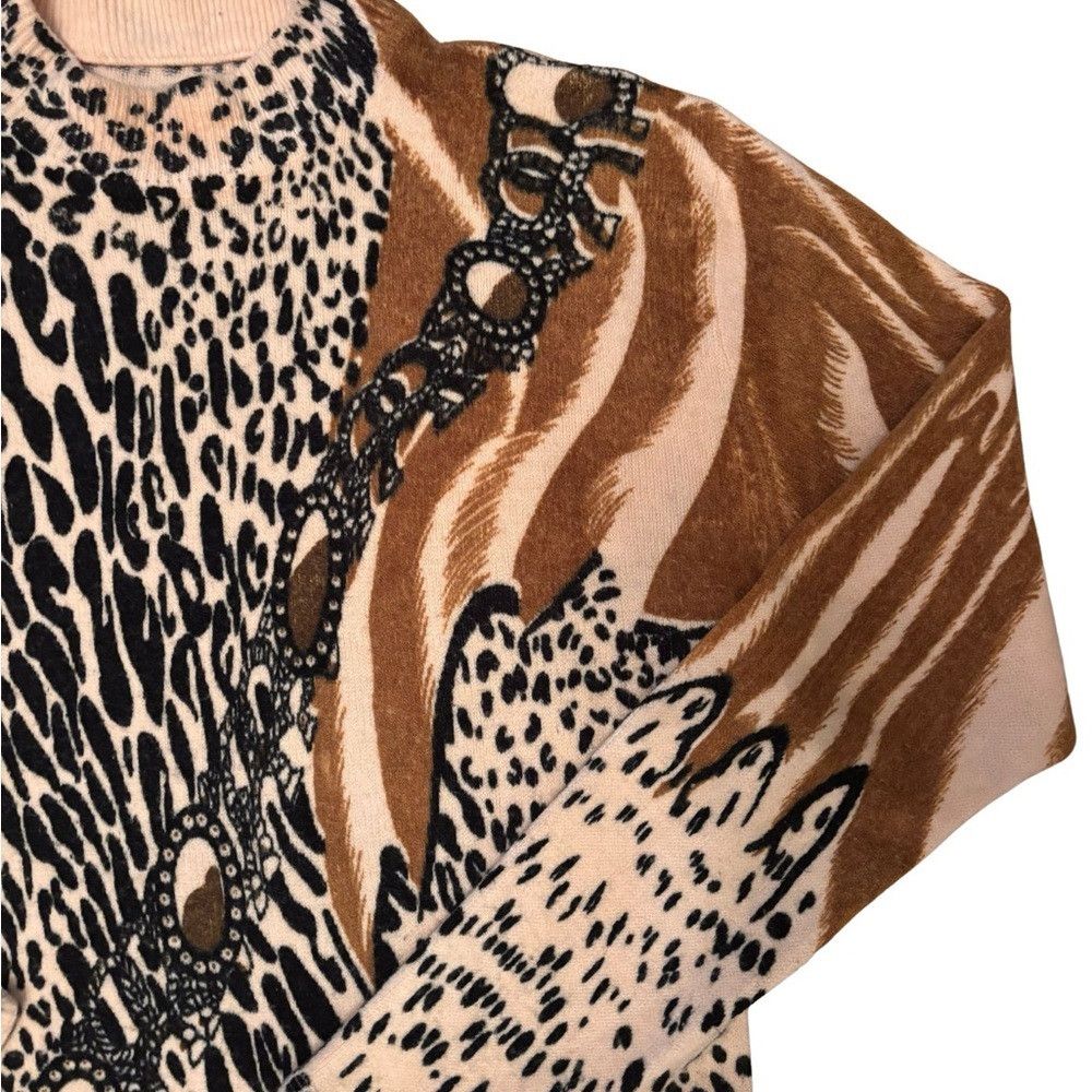 Vintage Vintage Animal Print Sweater with Chain Detail Size M / US 6-8 / IT 42-44 - 2 Thumbnail