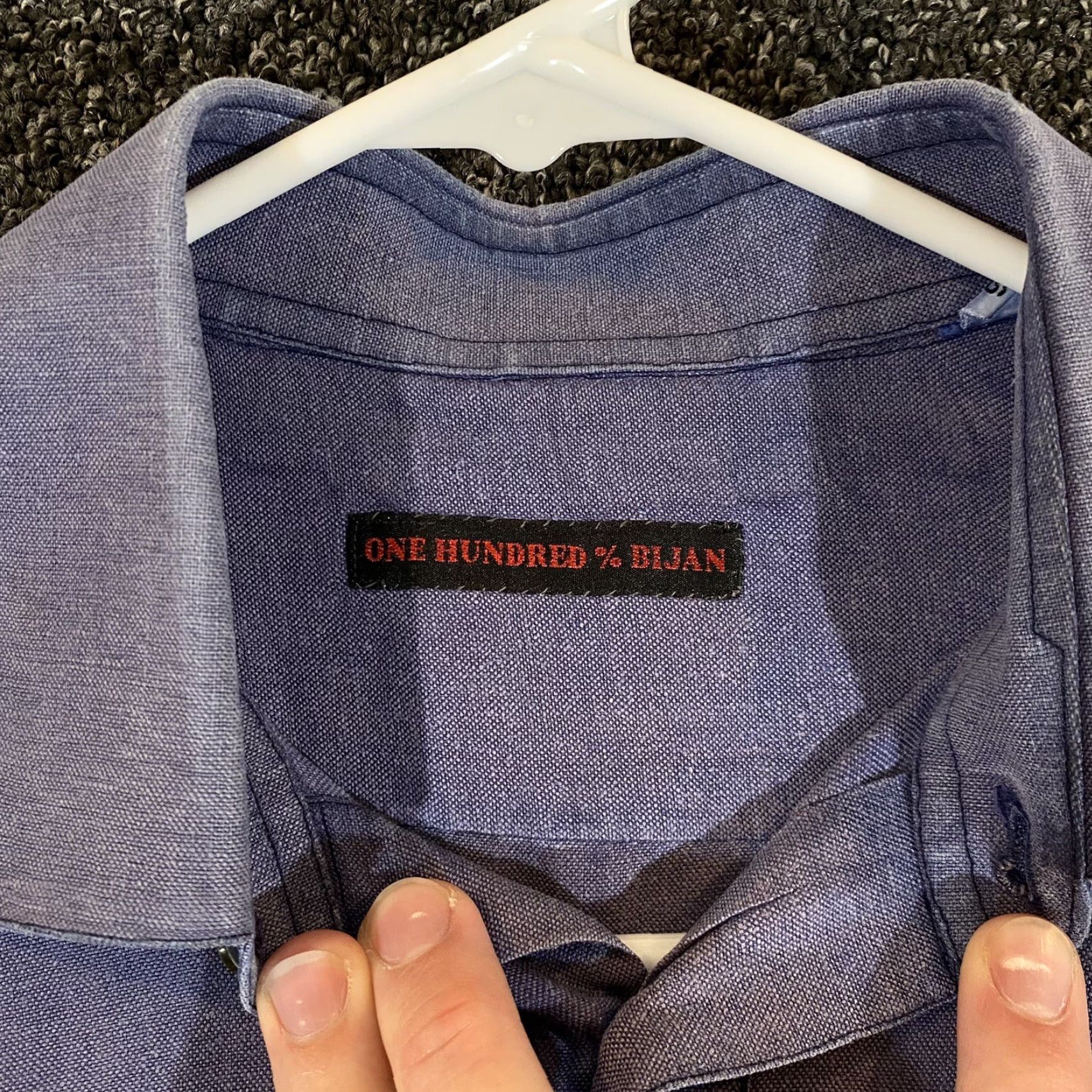 Vintage ONE HUNDRED % BIJAN! Shirt Men Small Blue Long Sleeve Button Down Size US S / EU 44-46 / 1 - 2 Thumbnail