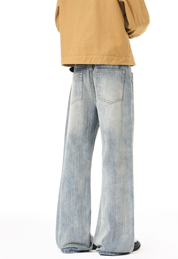 Japanese Brand Washed distressed retro high-street vibe loose flared jeans Size US 32 / EU 48 - 5 Thumbnail