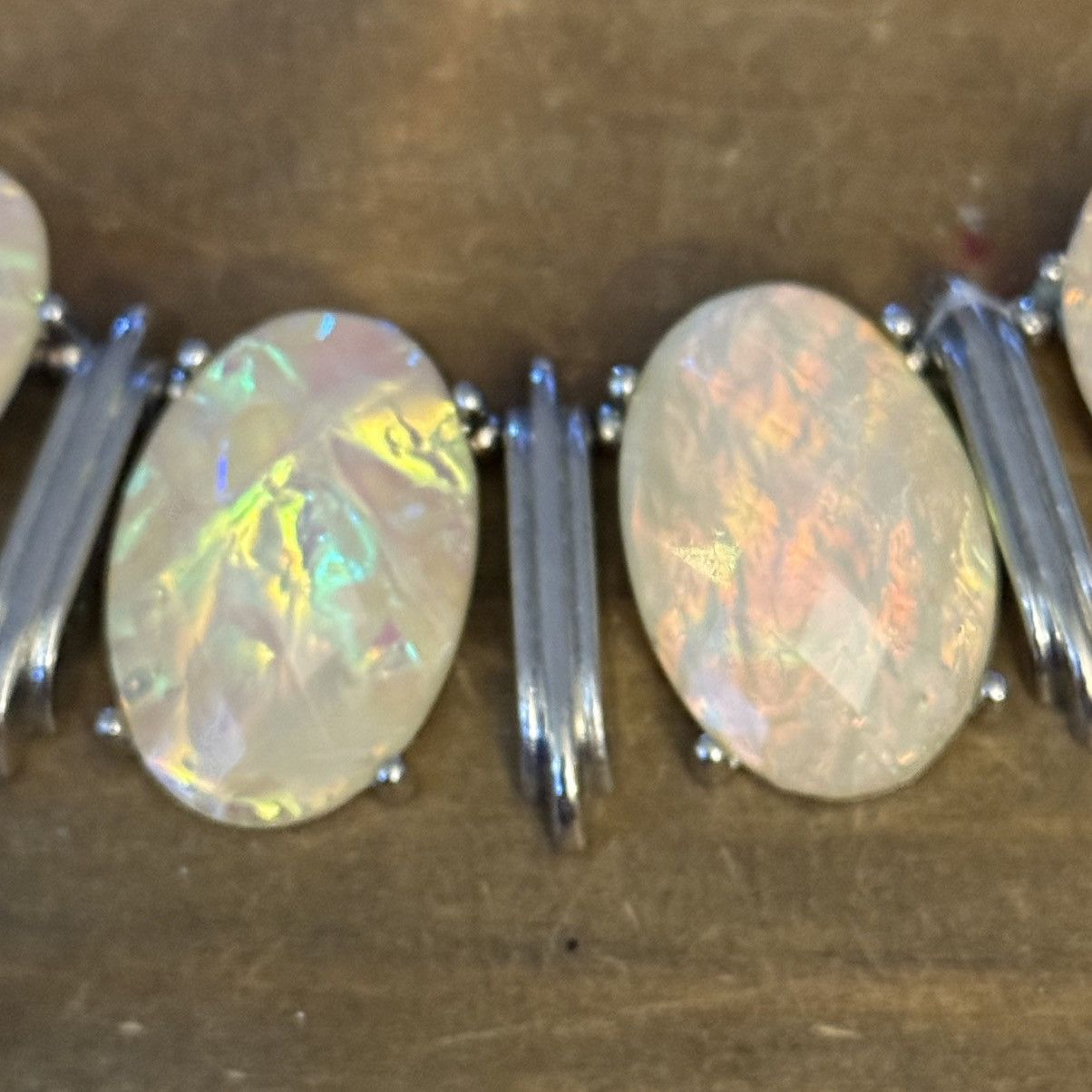 Other Silver tone faux opal statement necklace Size ONE SIZE - 4 Thumbnail