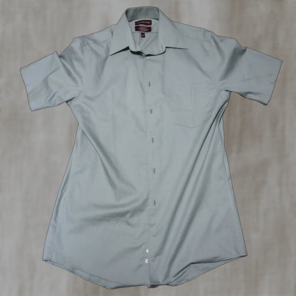 Vintage VINTAGE Covington Men's Short Sleeve Dress Shirt 14.5 Green Wrinkle-Free Casual Business Size 36R - 1 Thumbnail