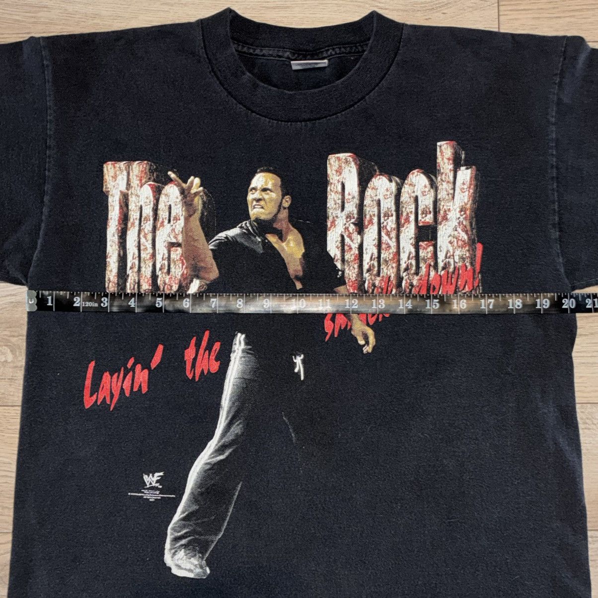 AAA The Rock 1999 WWF Layin The Smack Down Tee Shirt Size US L / EU 52-54 / 3 - 5 Thumbnail