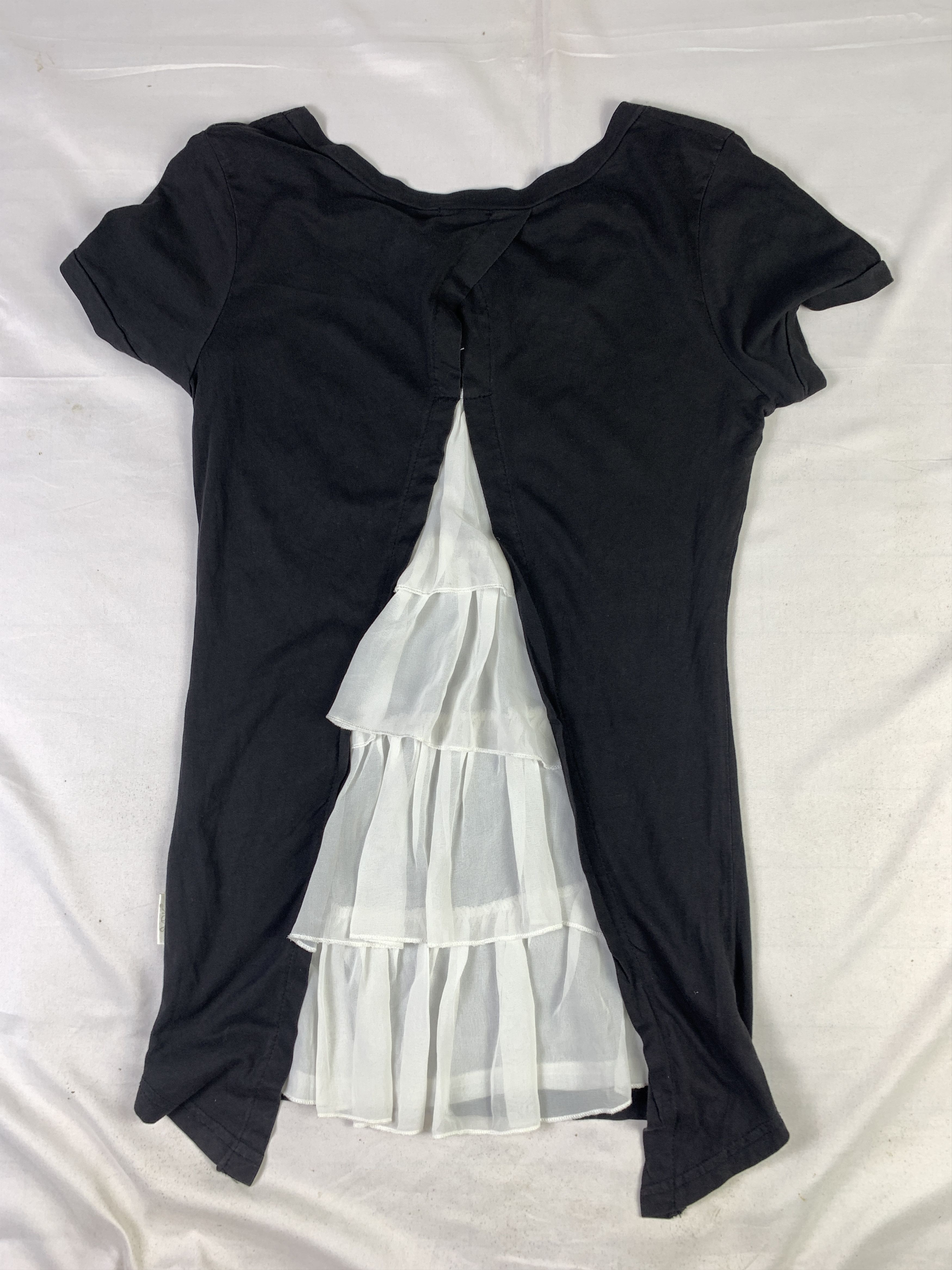 Japanese Brand SVDK Black Multifabric Studded Dressy Tee (M) Size M / US 6-8 / IT 42-44 - 4 Thumbnail
