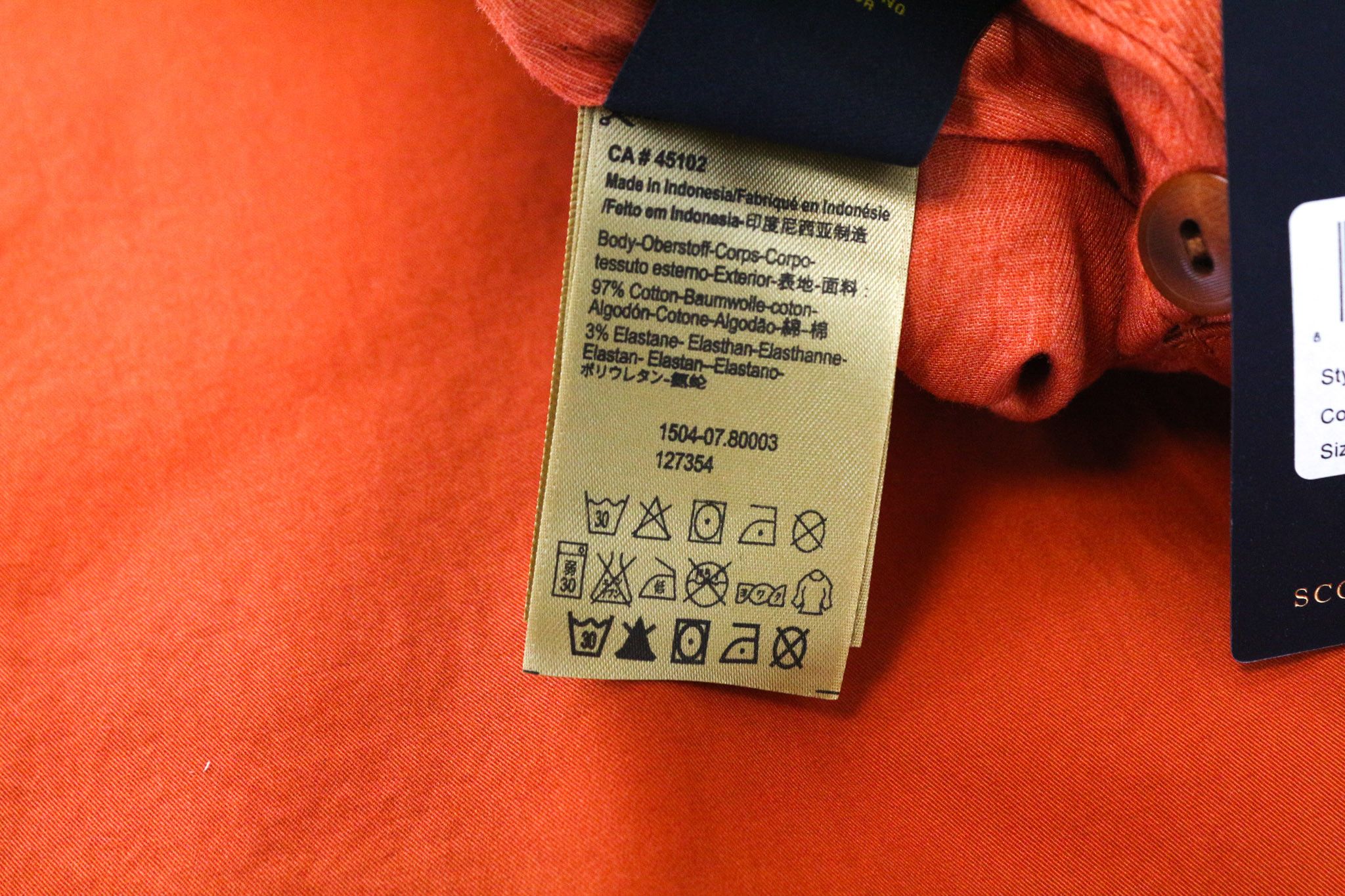 Scotch & Soda STUART W28/L32 Slim Orange Stretch Trousers 76215 Size US 28 / EU 44 - 7 Thumbnail