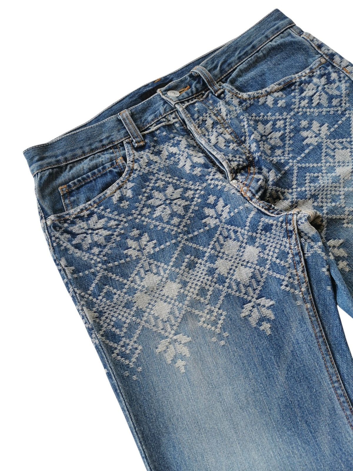 Iroquois Japan Japanese Brand Iroquois Slim Jeans Damask Pattern - 30x43 Size US 30 / EU 46 - 7 Thumbnail