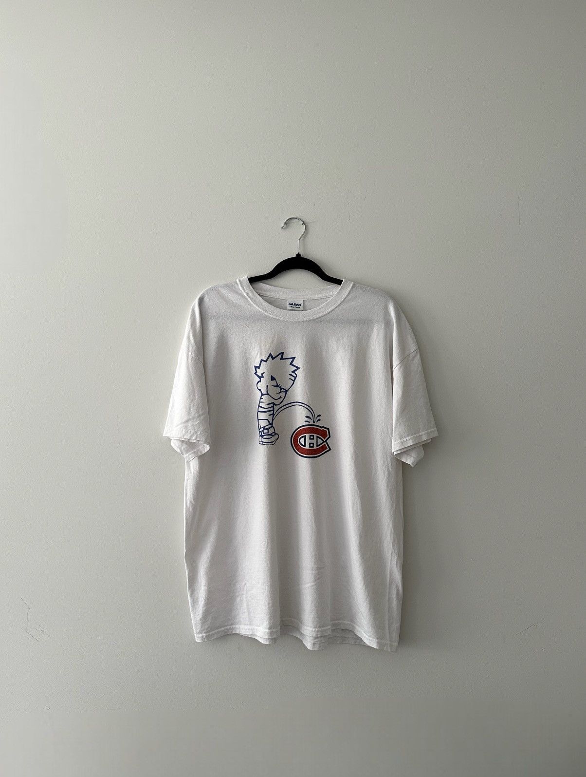 NHL Y2K Iconic Calvin & Hobbs Peeing on NHL Montreal Canadiens Size US XL / EU 56 / 4 - 4 Thumbnail