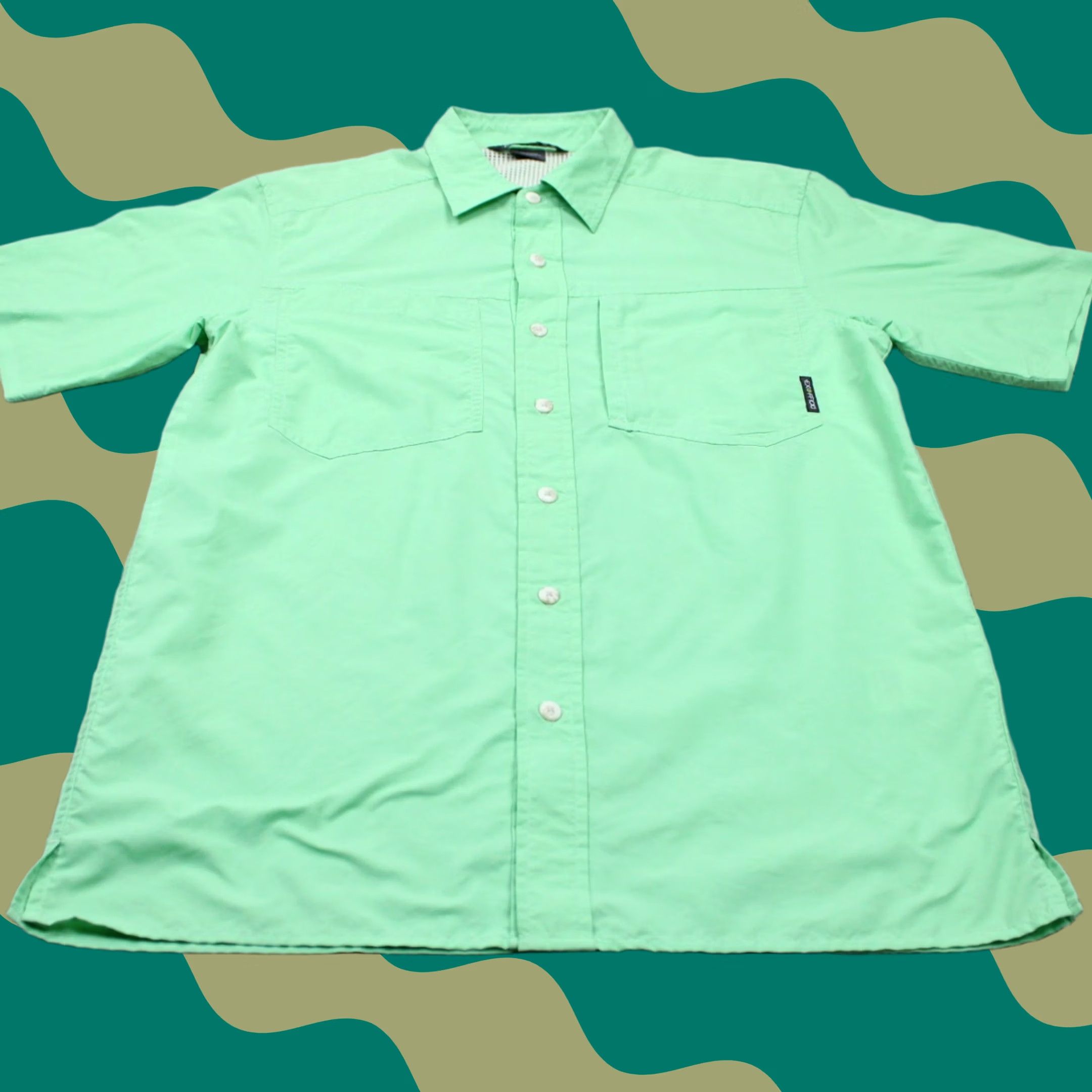 ExOfficio ExOfficio Shirt Womens Medium Green Button-Up Short Sleeve Nylon/Polyester Breathable Ventilated Outdoor Casual Size M / US 6-8 / IT 42-44 - 1 Thumbnail
