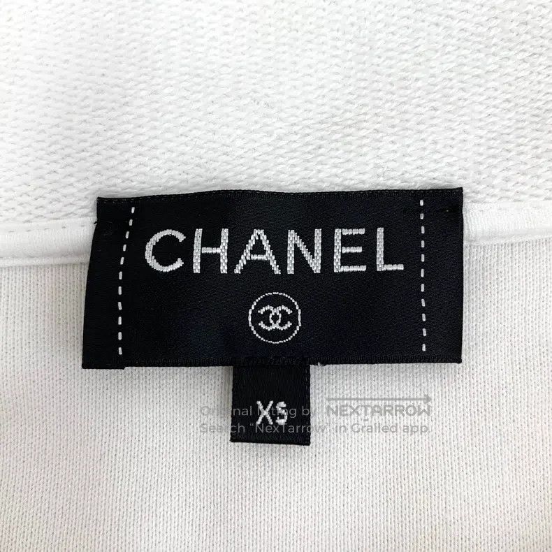 Chanel Chanel White logo embroidered cotton hooded drawstring lon Size XS / US 0-2 / IT 36-38 - 5 Thumbnail